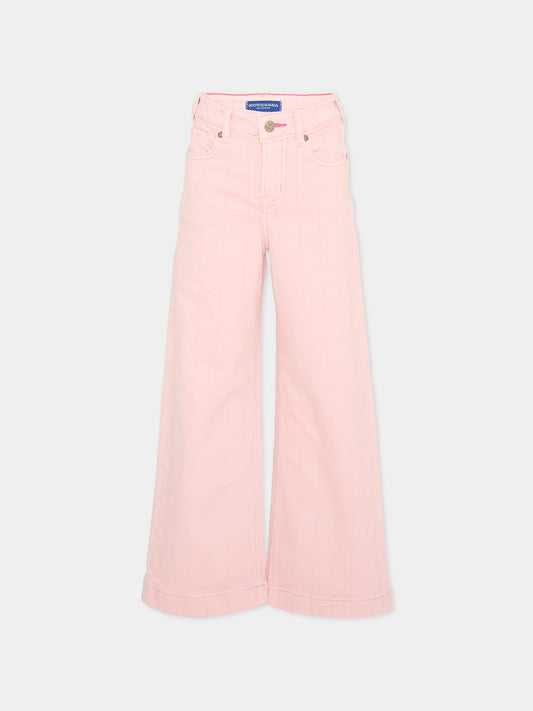 Jeans rosa per bambina a righe,Scotch&soda,182114 650