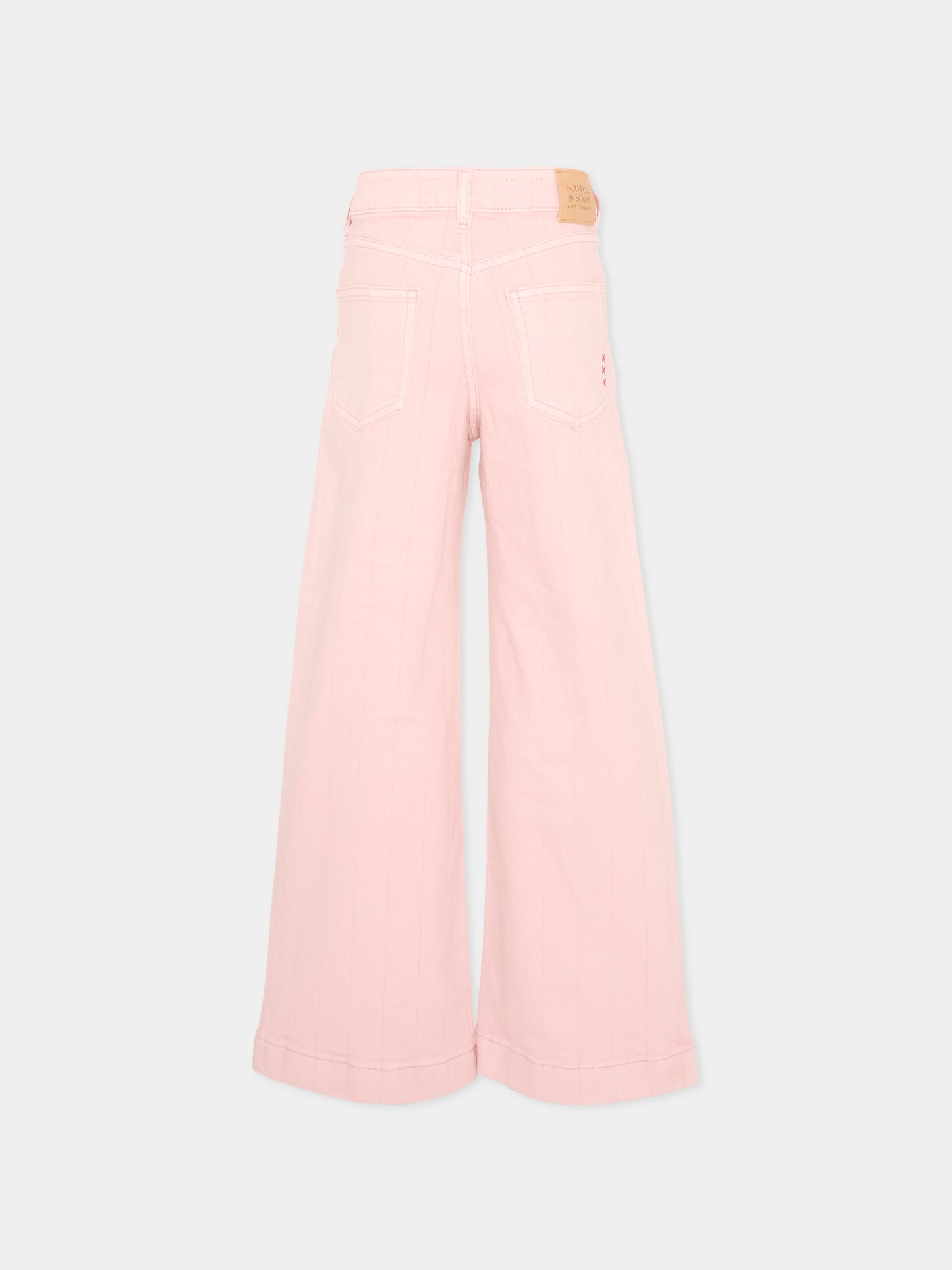 Jeans rosa per bambina a righe,Scotch&soda,182114 650
