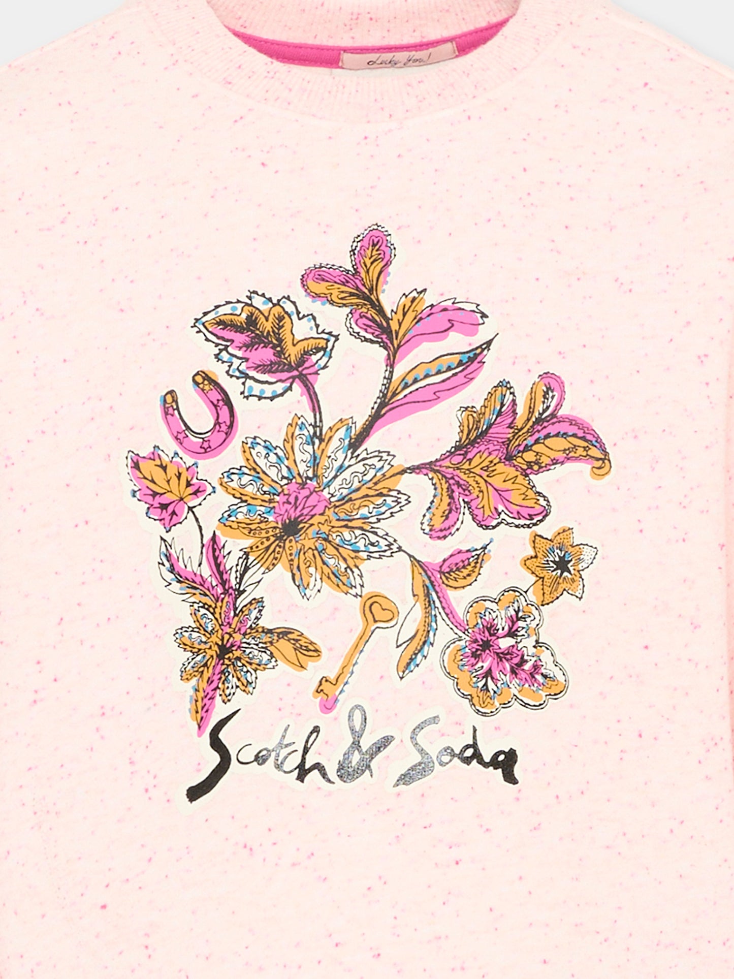 Felpa rosa per bambina con fiori,Scotch&soda,183031 270
