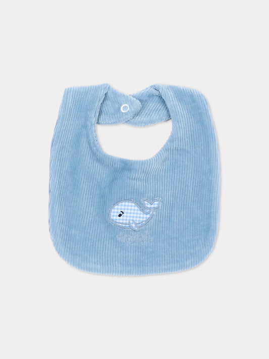 Bavaglino azzurro per neonato con balena,Nanán,I26176A