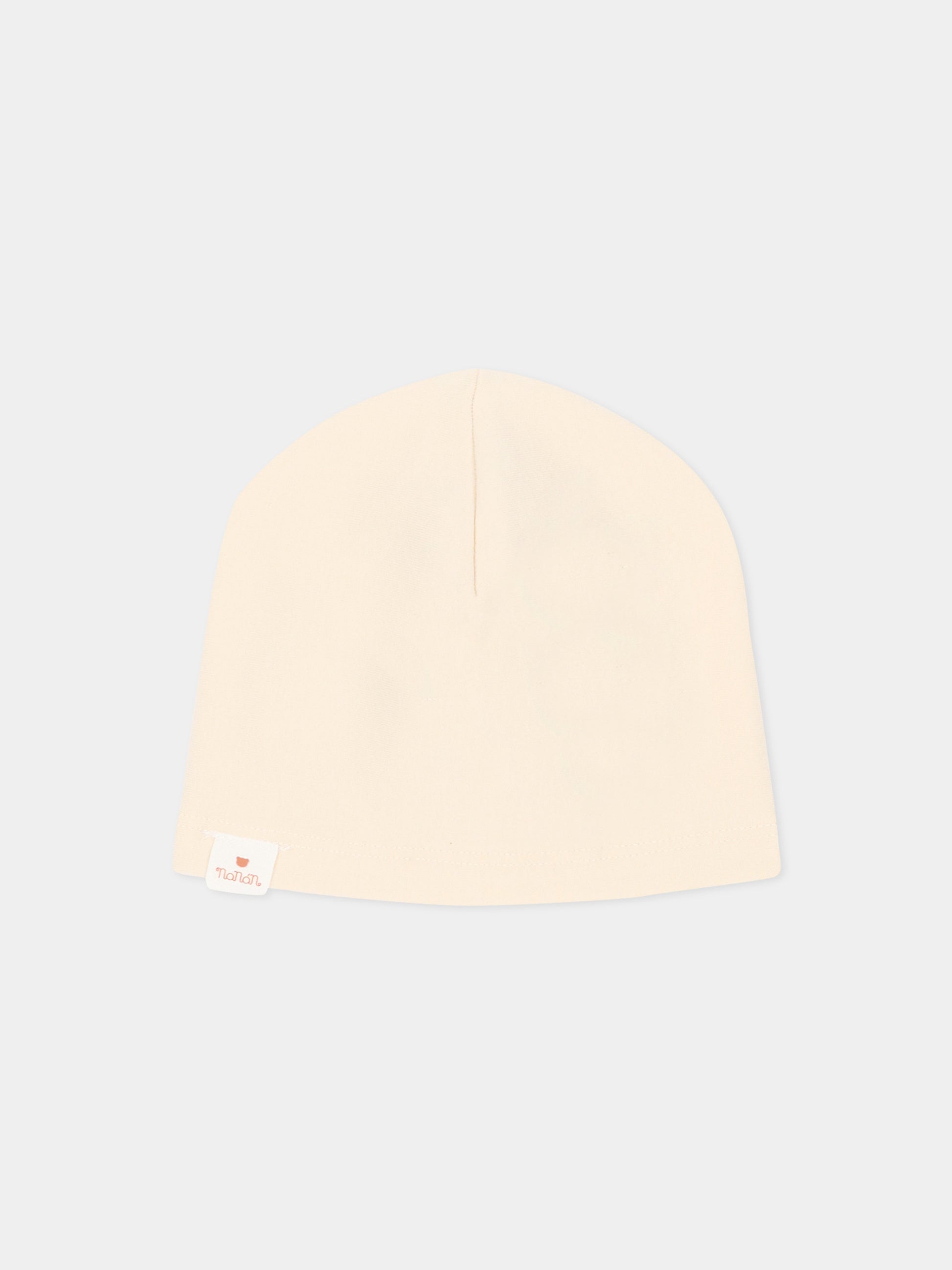 Cappello per neonato beige con logo,Nanán,I26168BE