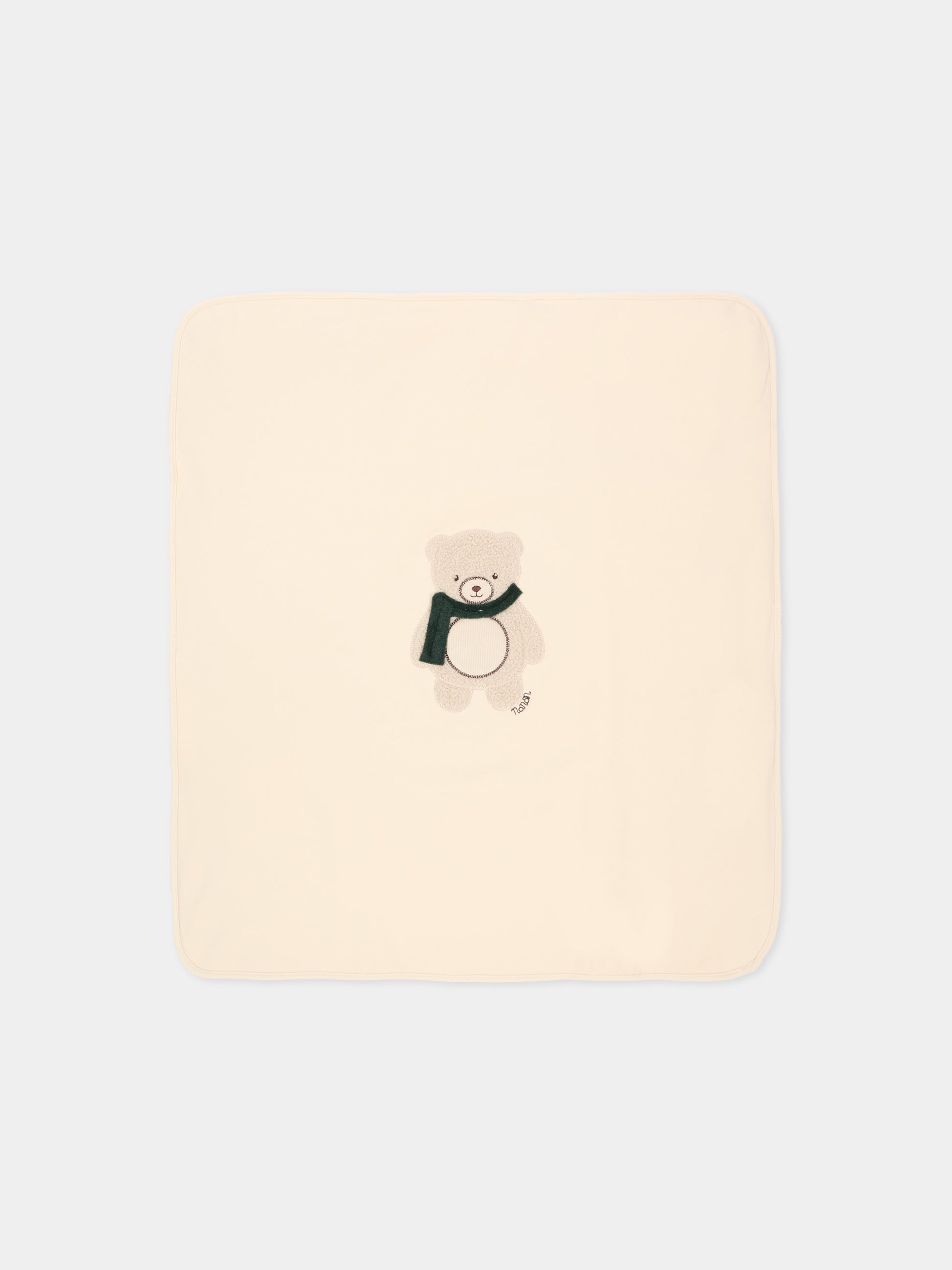 Coperta beige per neonati con orsetto,Nanán,I26170BE