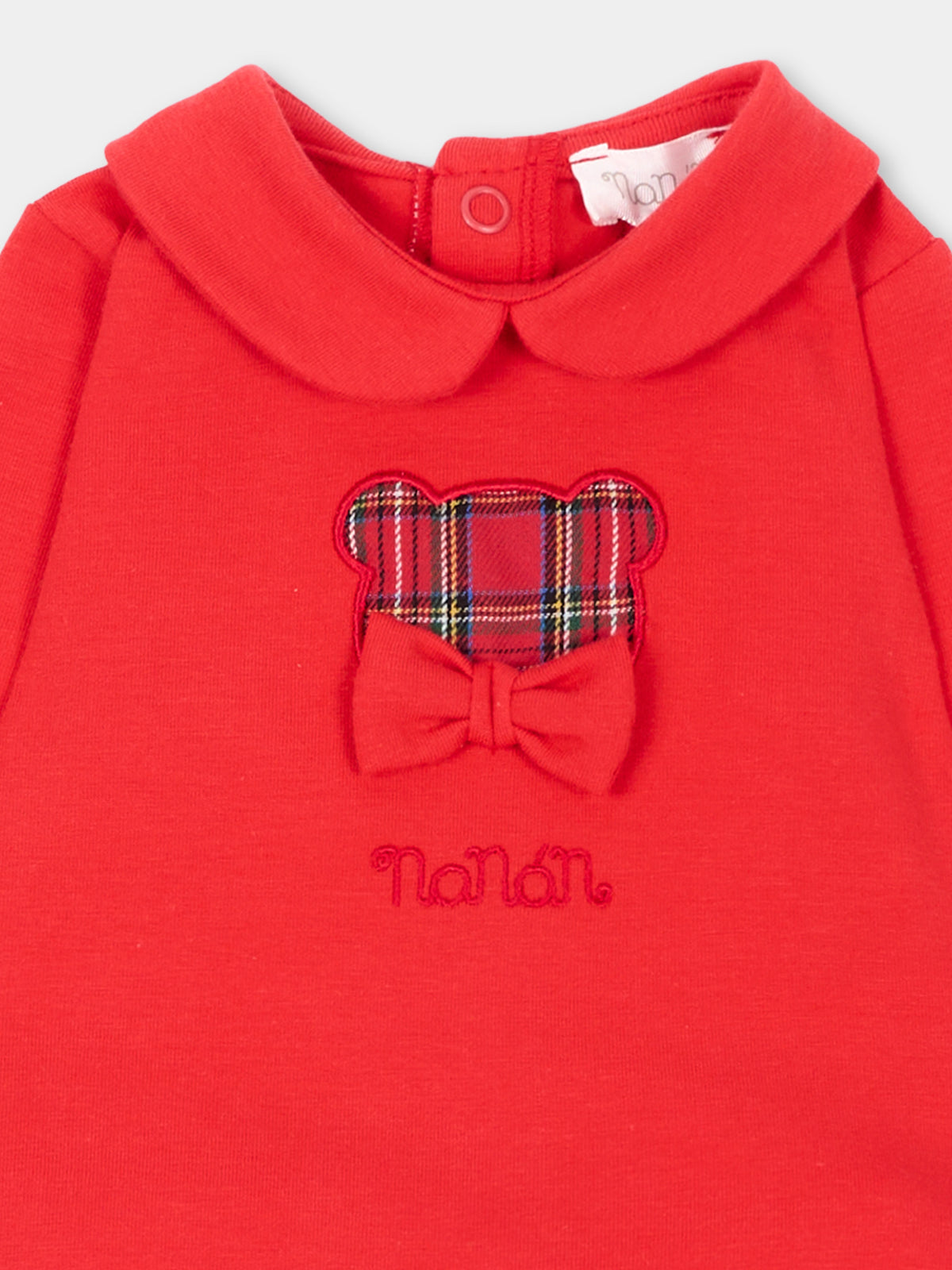 Completo nascita rosso per neonati con orsetto,Nanán,I26038RS