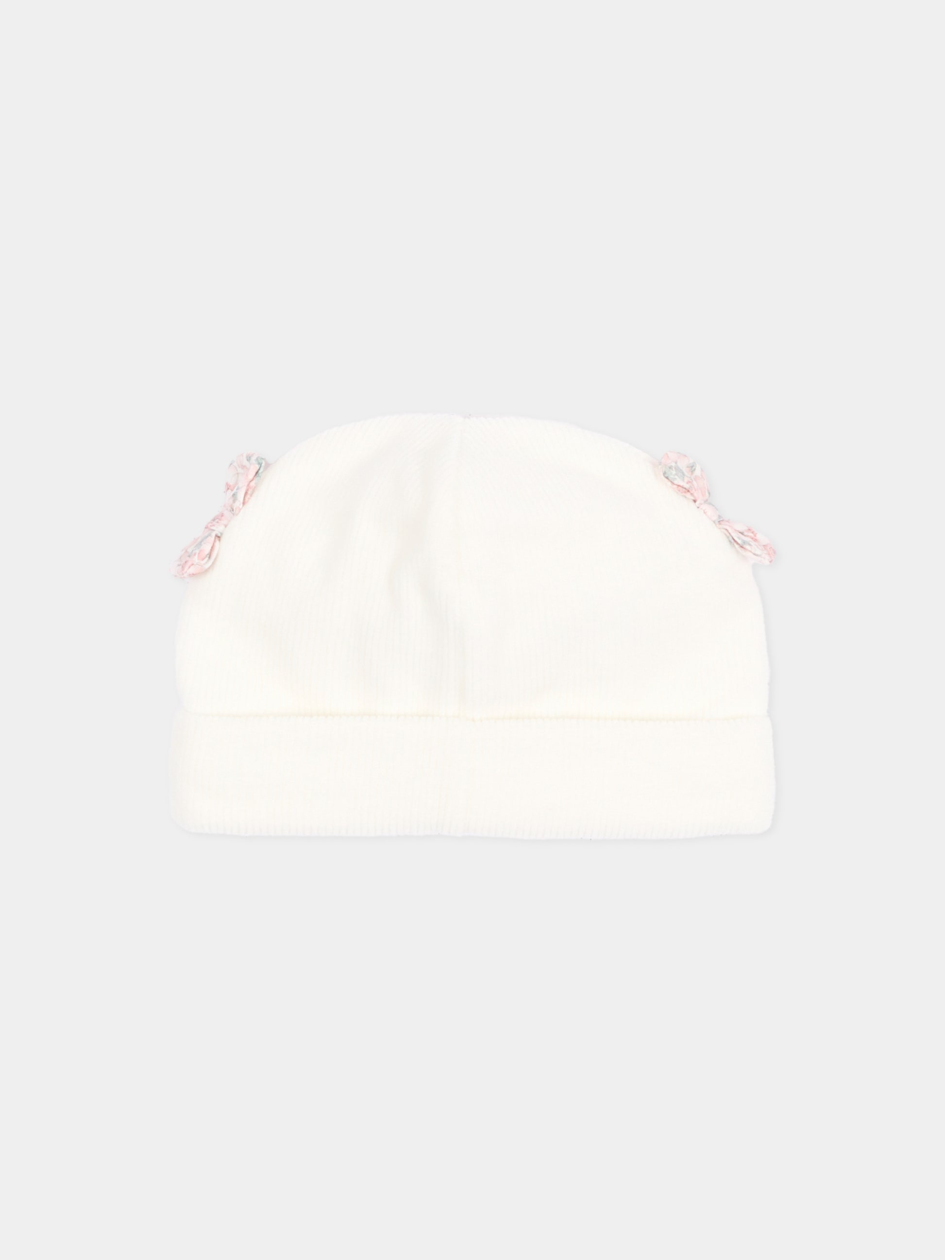 Cappellino avorio per neonata con fiocchi,Nanán,I26422OW