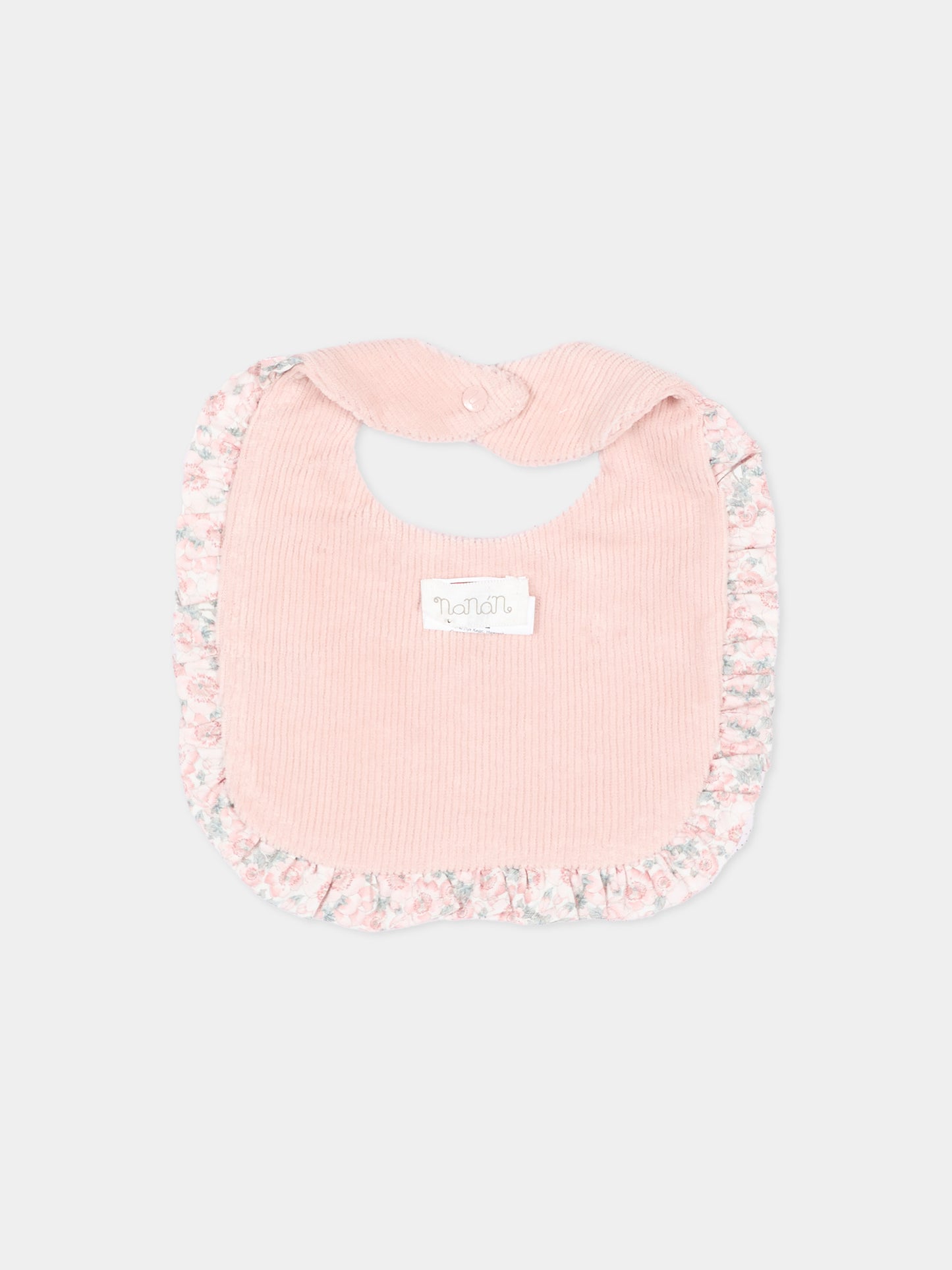 Bavaglino rosa per neonata con logo,Nanán,I26424R