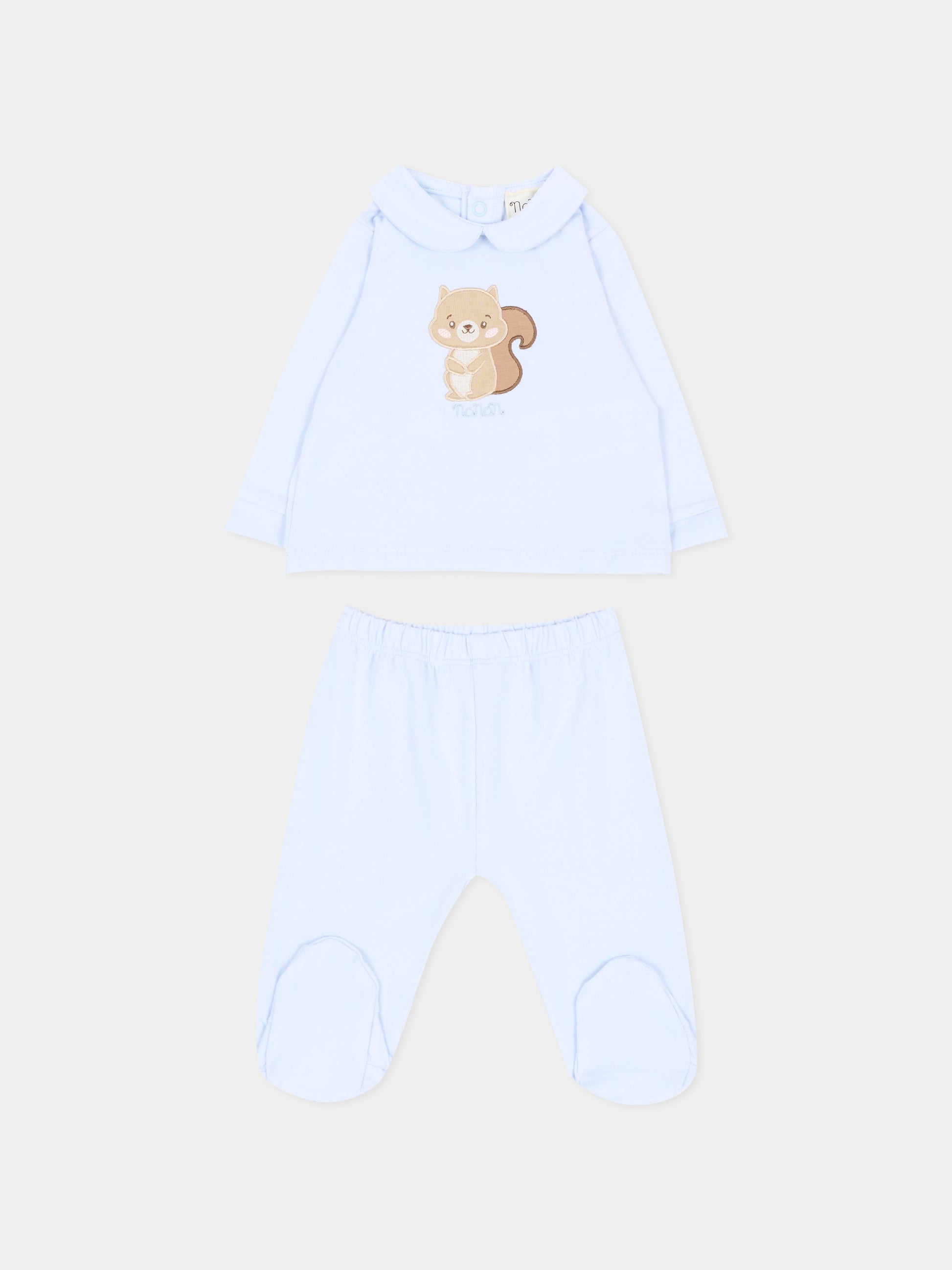 Completo nascita azzurro per neonato con scoiattolo,Nanán,I26013A