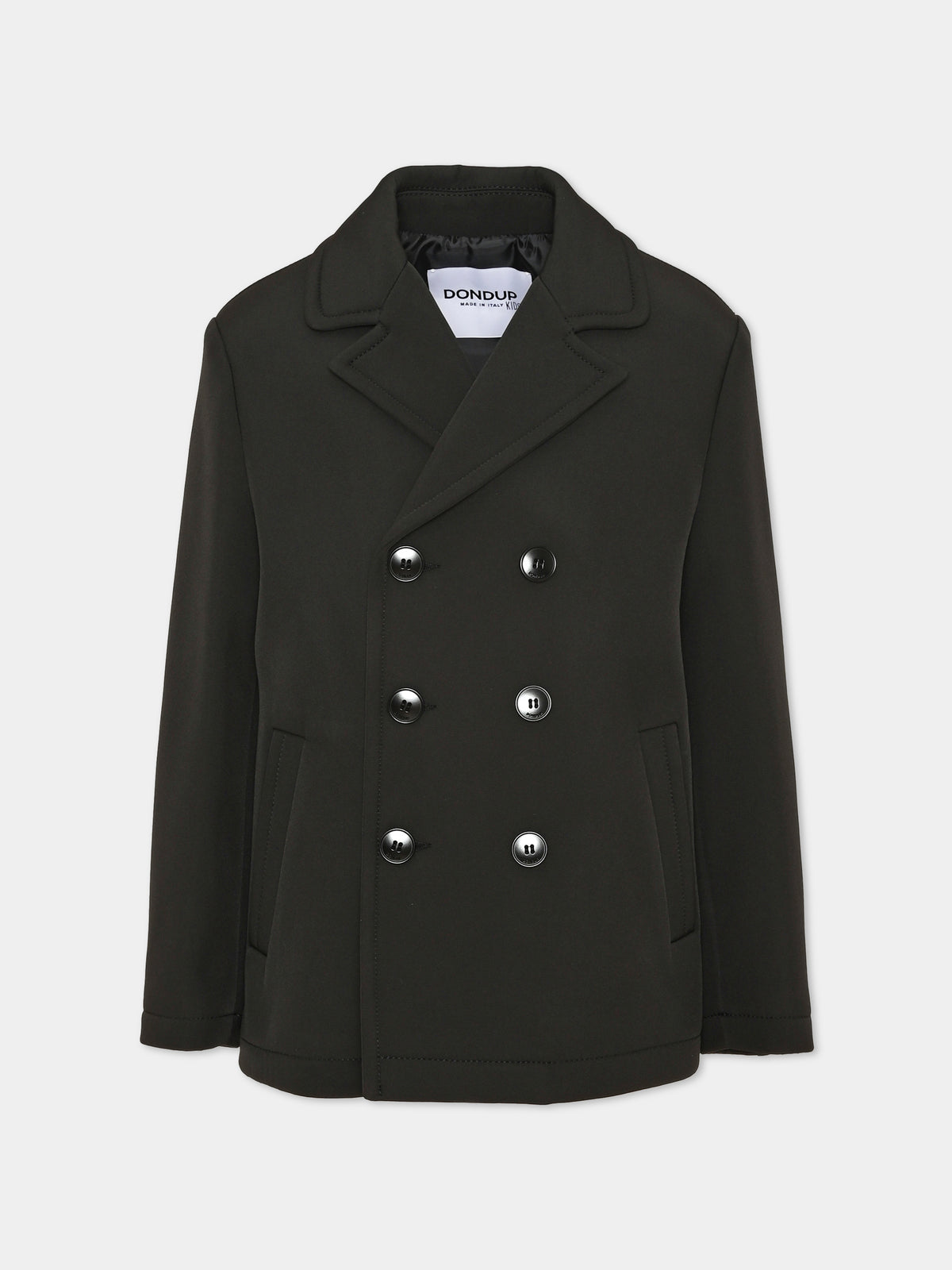 Cappotto nero per bambino doppiopetto,Dondup Kids,DMGB035 0 TV142 N000
