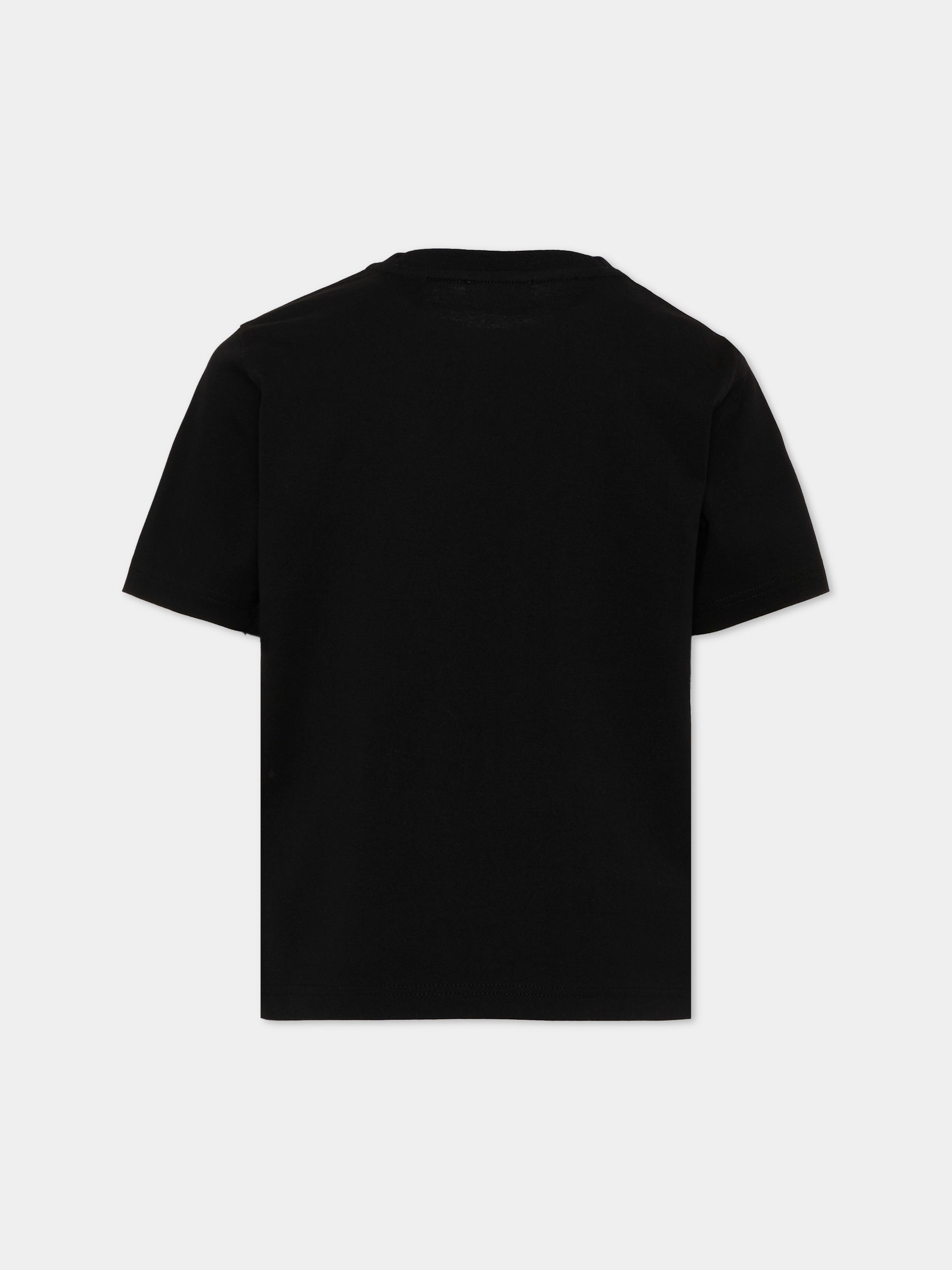 T-Shirt nera per bambino con logo,Burberry Kids,8131608 A1189