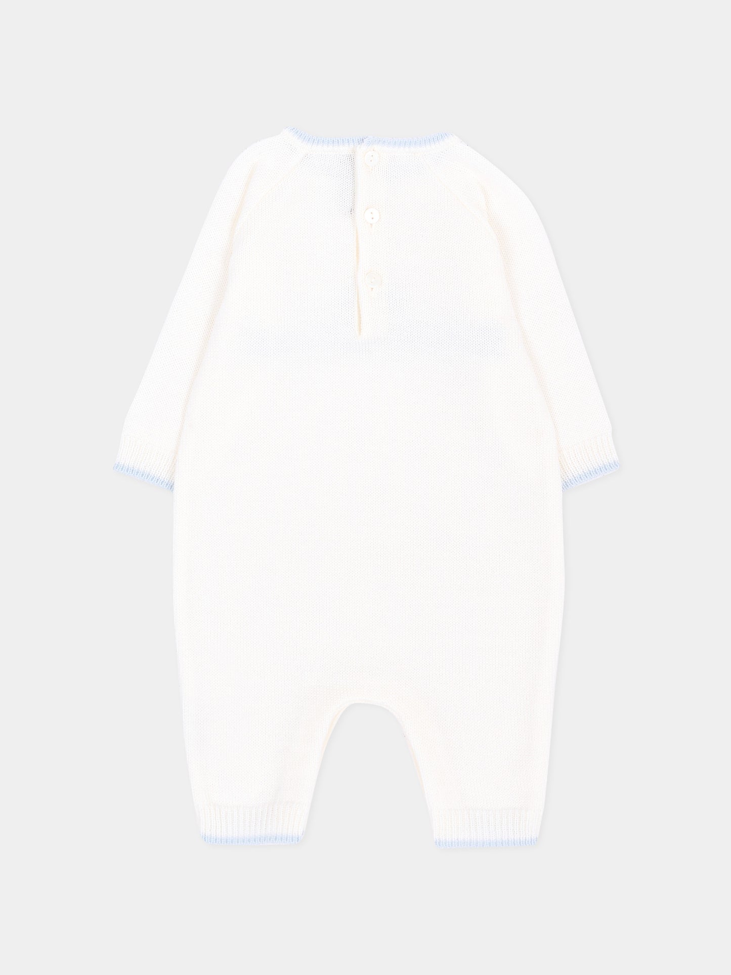 Tutina avorio per neonato con logo orsetto,Little Bear,4101 LATTE/CIELO