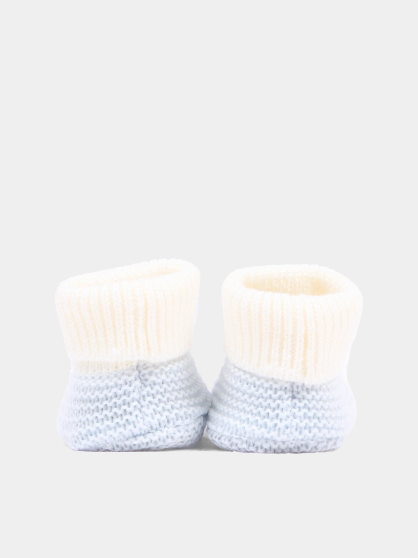 Babbucce blu per neonato in tricot,Little Bear,4129 LATTE/CIELO