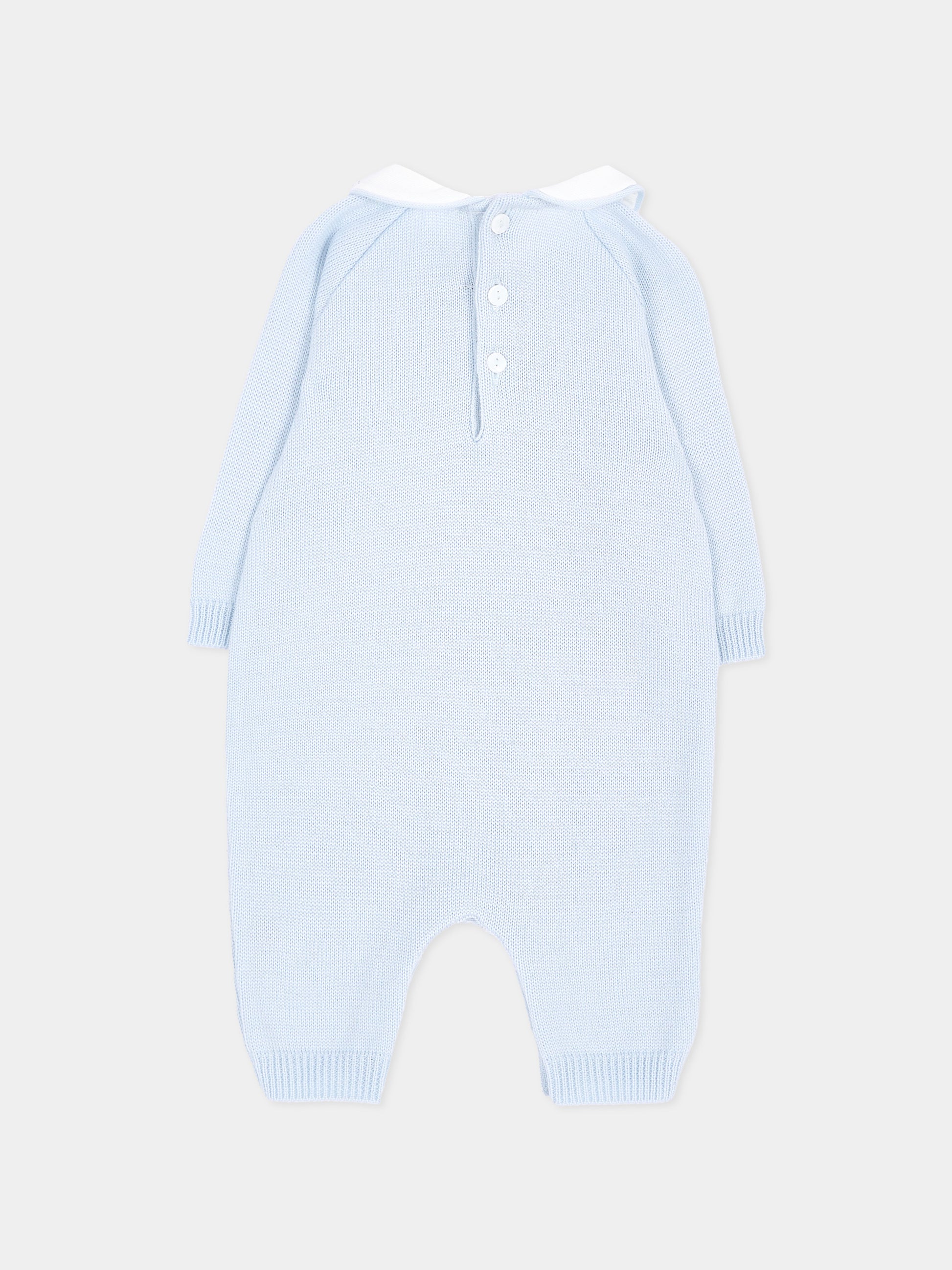 Cardigan celeste per neonato in maglia,Little Bear,4134 CIELO