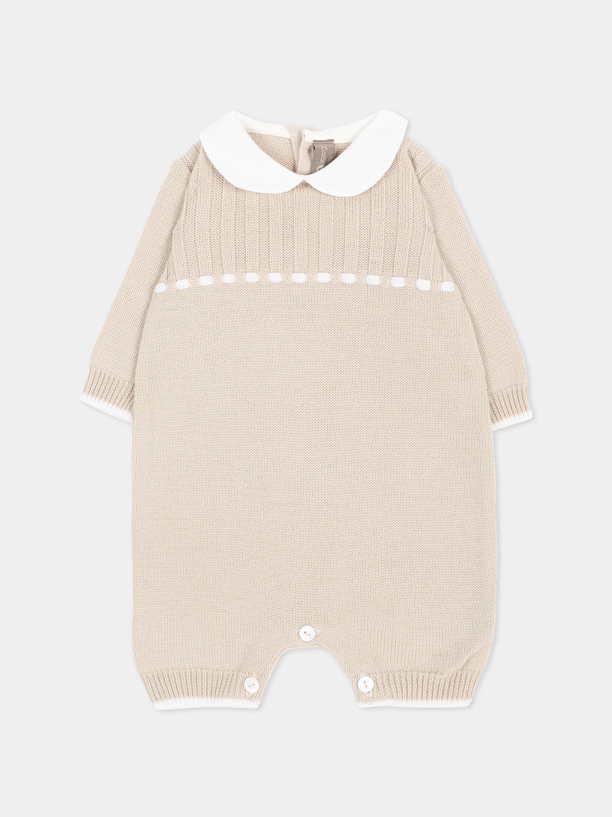 Tutina avorio per neonati in maglia,Little Bear,4106 BURRO/LATTE