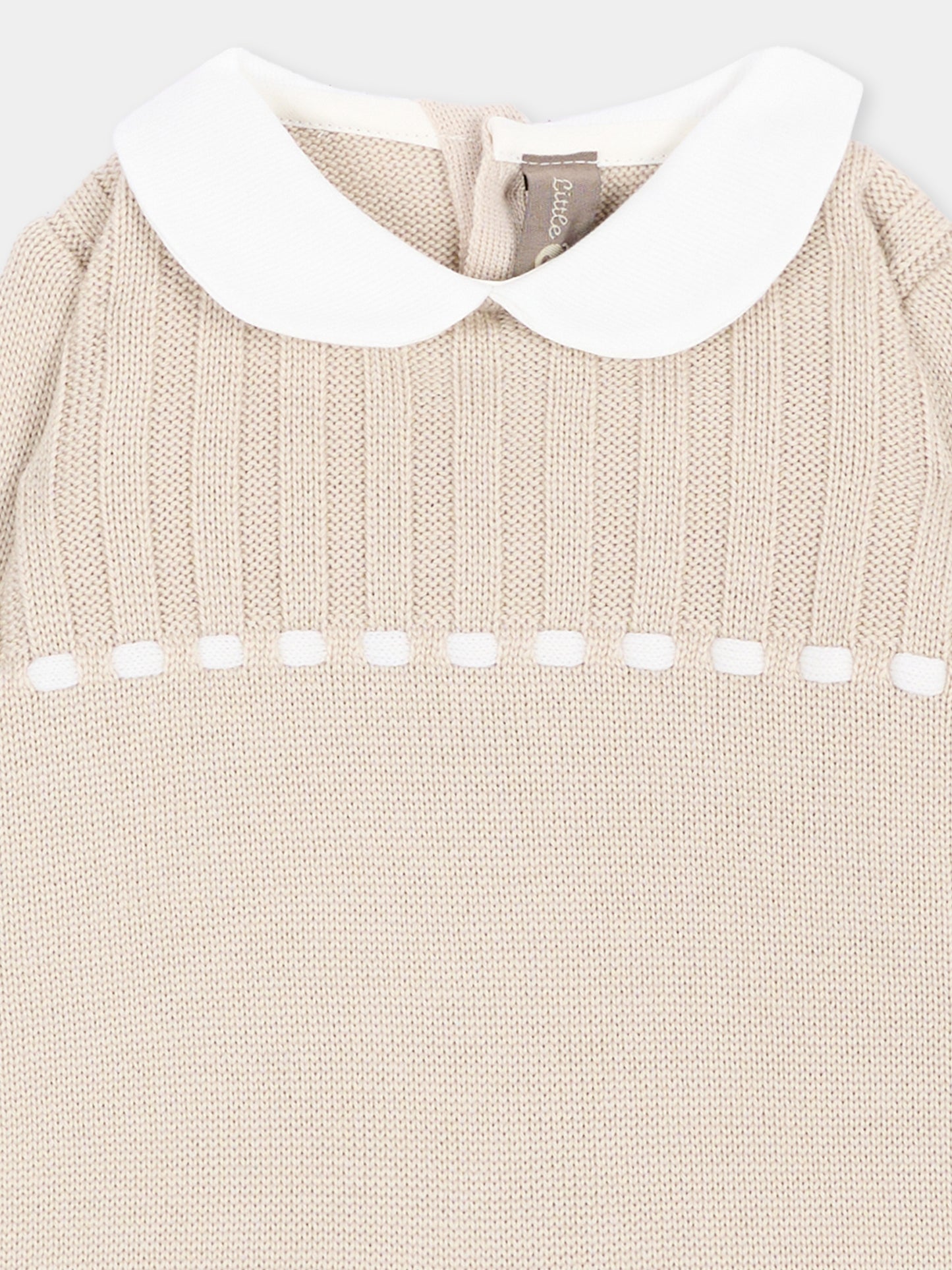 Tutina avorio per neonati in maglia,Little Bear,4106 BURRO/LATTE