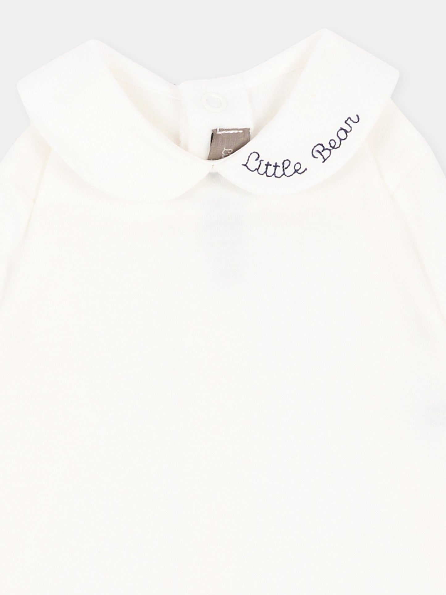 Body avorio per neonato con logo,Little Bear,5024 LATTE/BLU