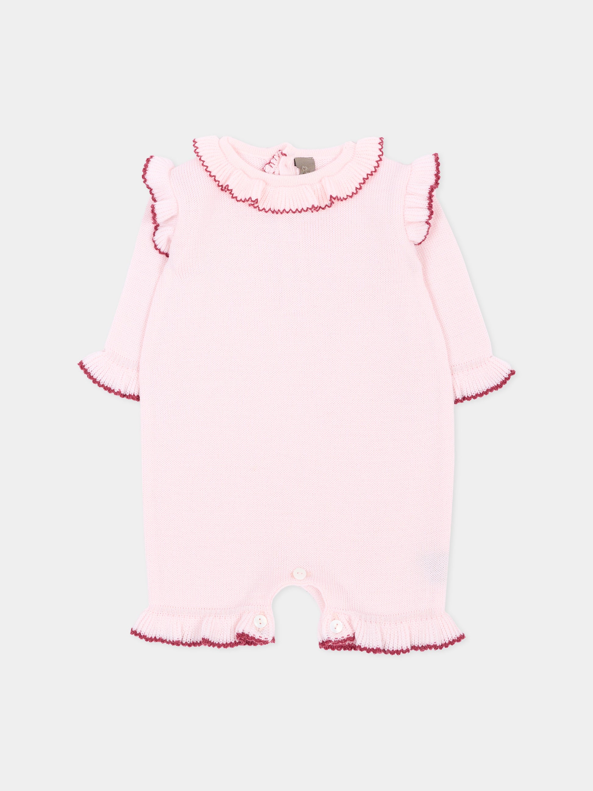 Tutina rosa per neonata con rouches,Little Bear,4125 CIPRIA/VINACCIA