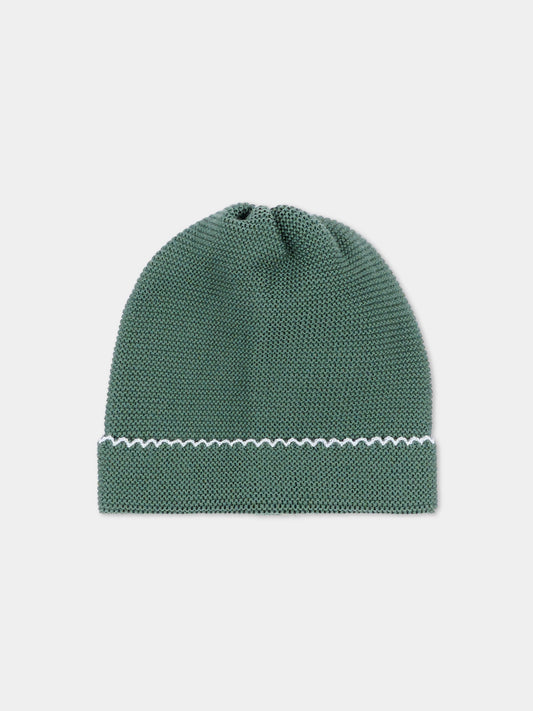 Cappello verde per neonato,Little Bear,4124 BOSCO/CIELO