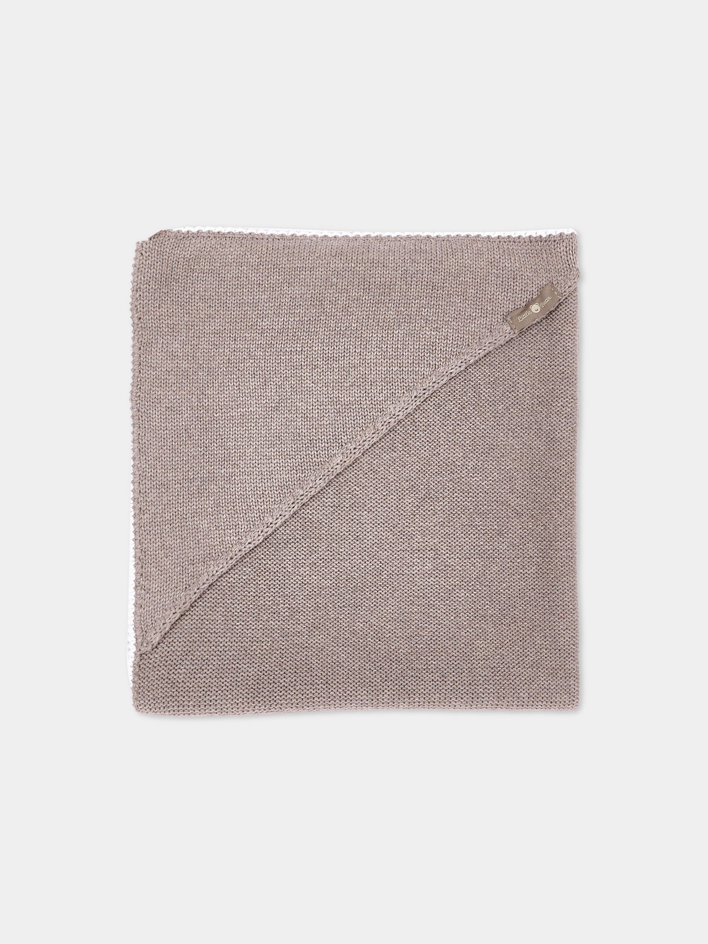 Copertina beige per neonati in maglia,Little Bear,4023 TORTORA/LATTE