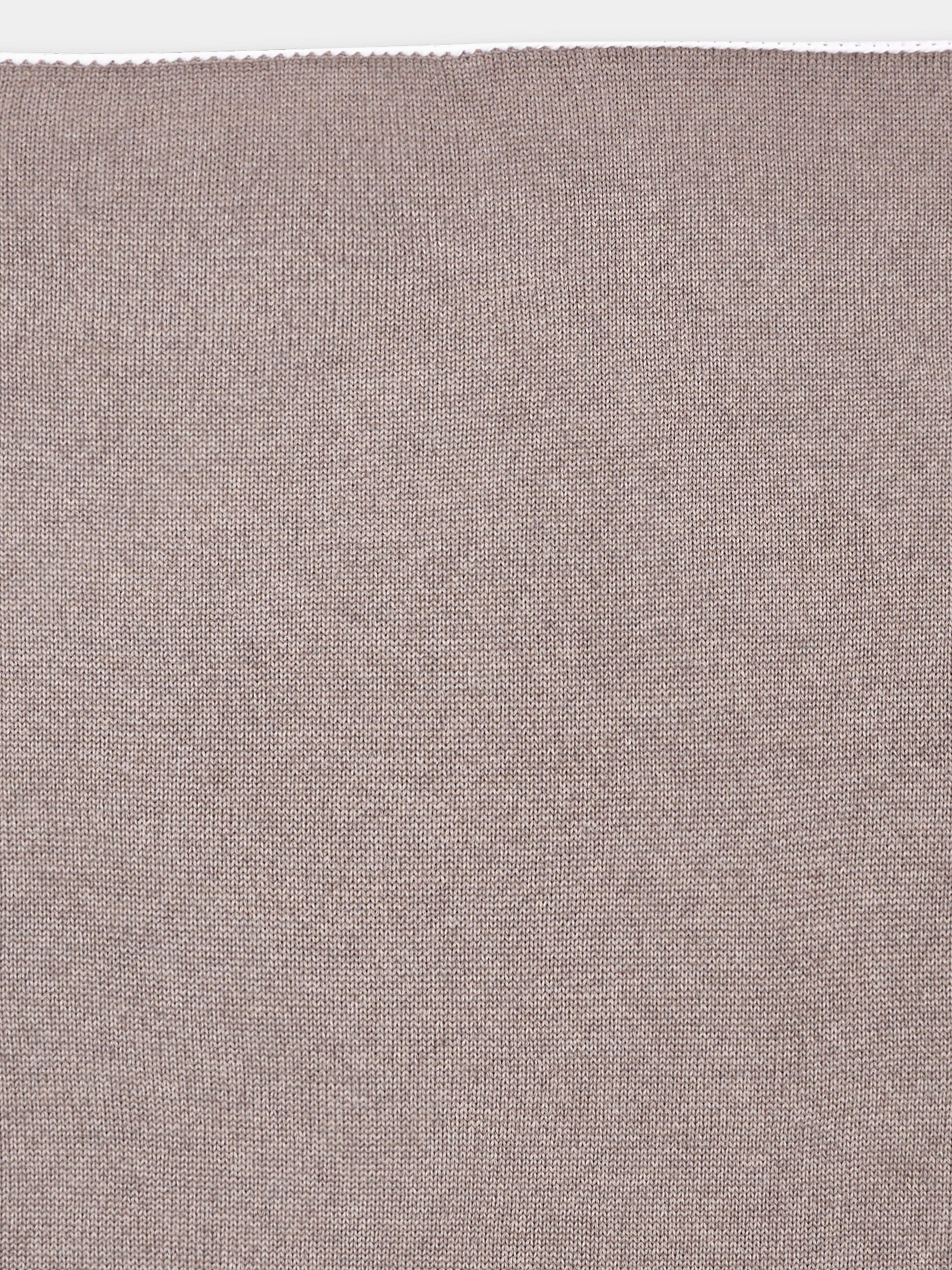 Copertina beige per neonati in maglia,Little Bear,4023 TORTORA/LATTE