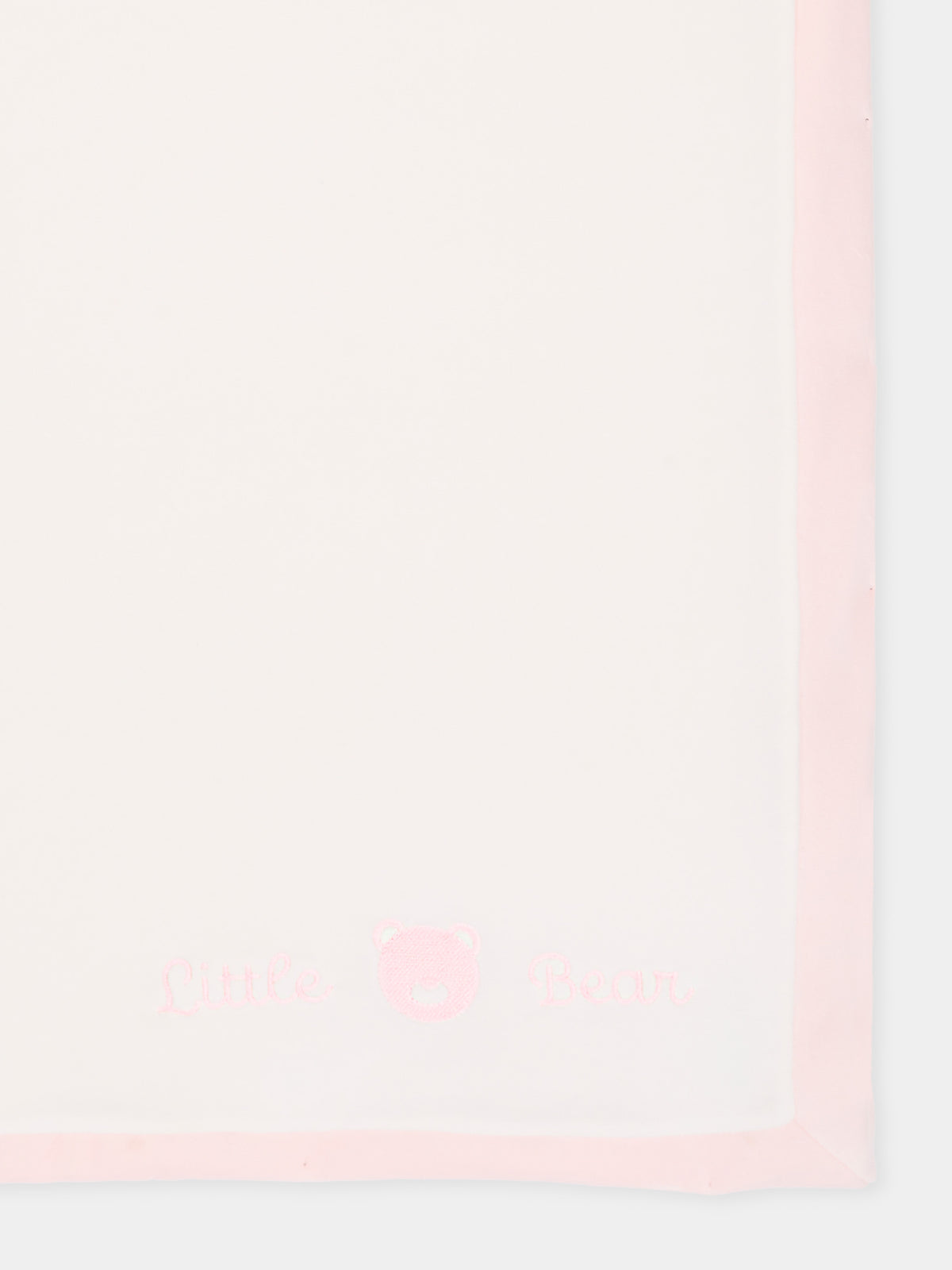 Coperta rosa per neonata con logo,Little Bear,4052 LATTE/ROSA