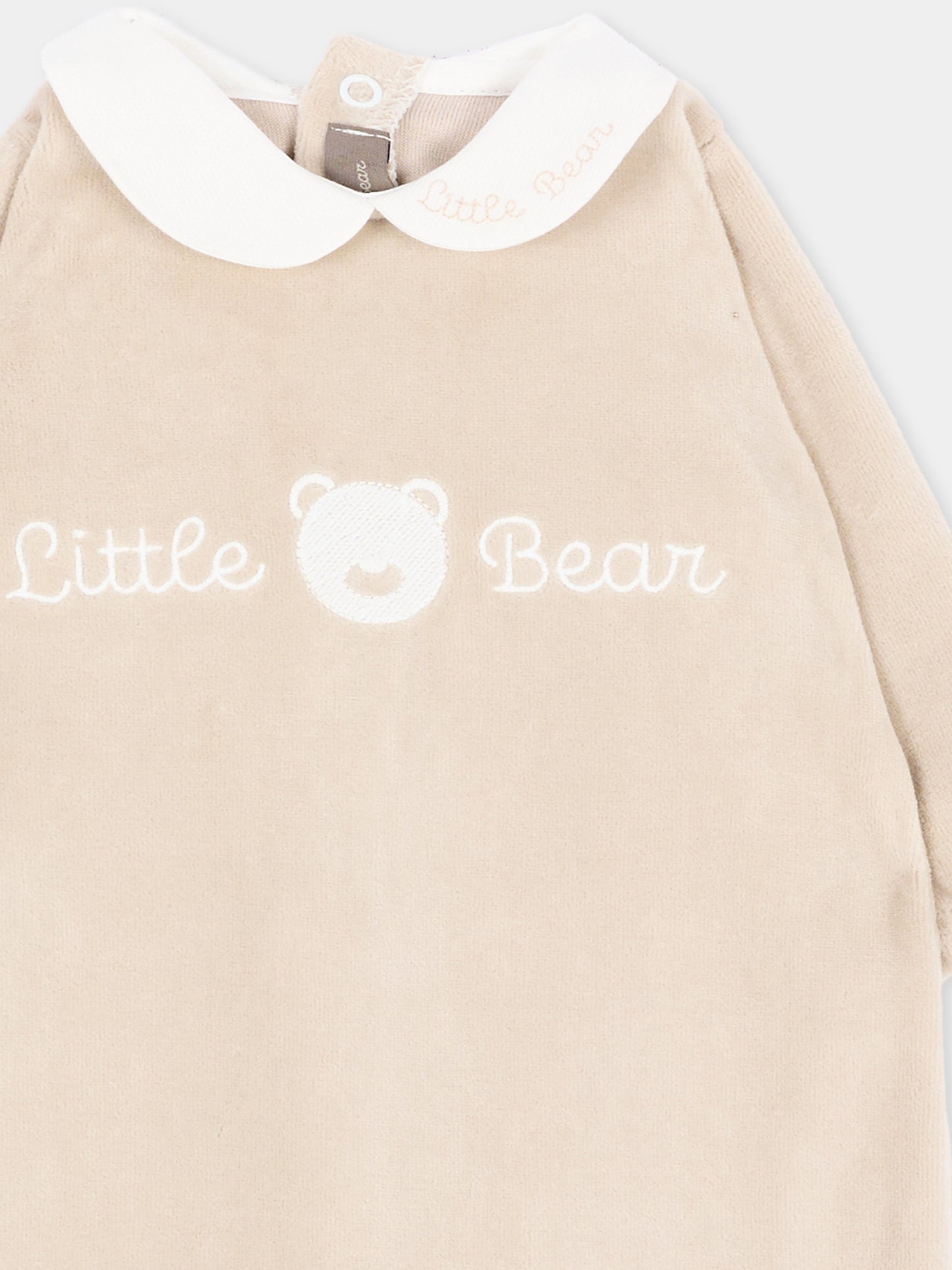 Tutina tortora per neonati con colletto,Little Bear,4049 TORTORA/LATTE