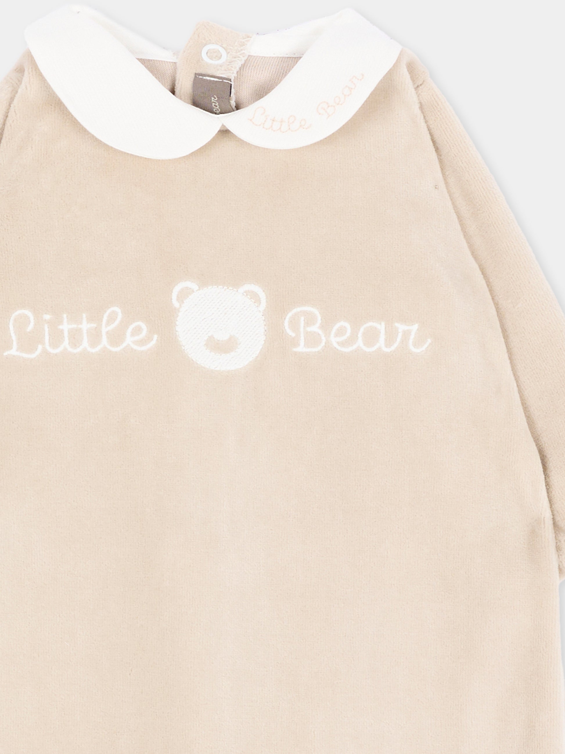 Tutina tortora per neonati con colletto,Little Bear,4049 TORTORA/LATTE