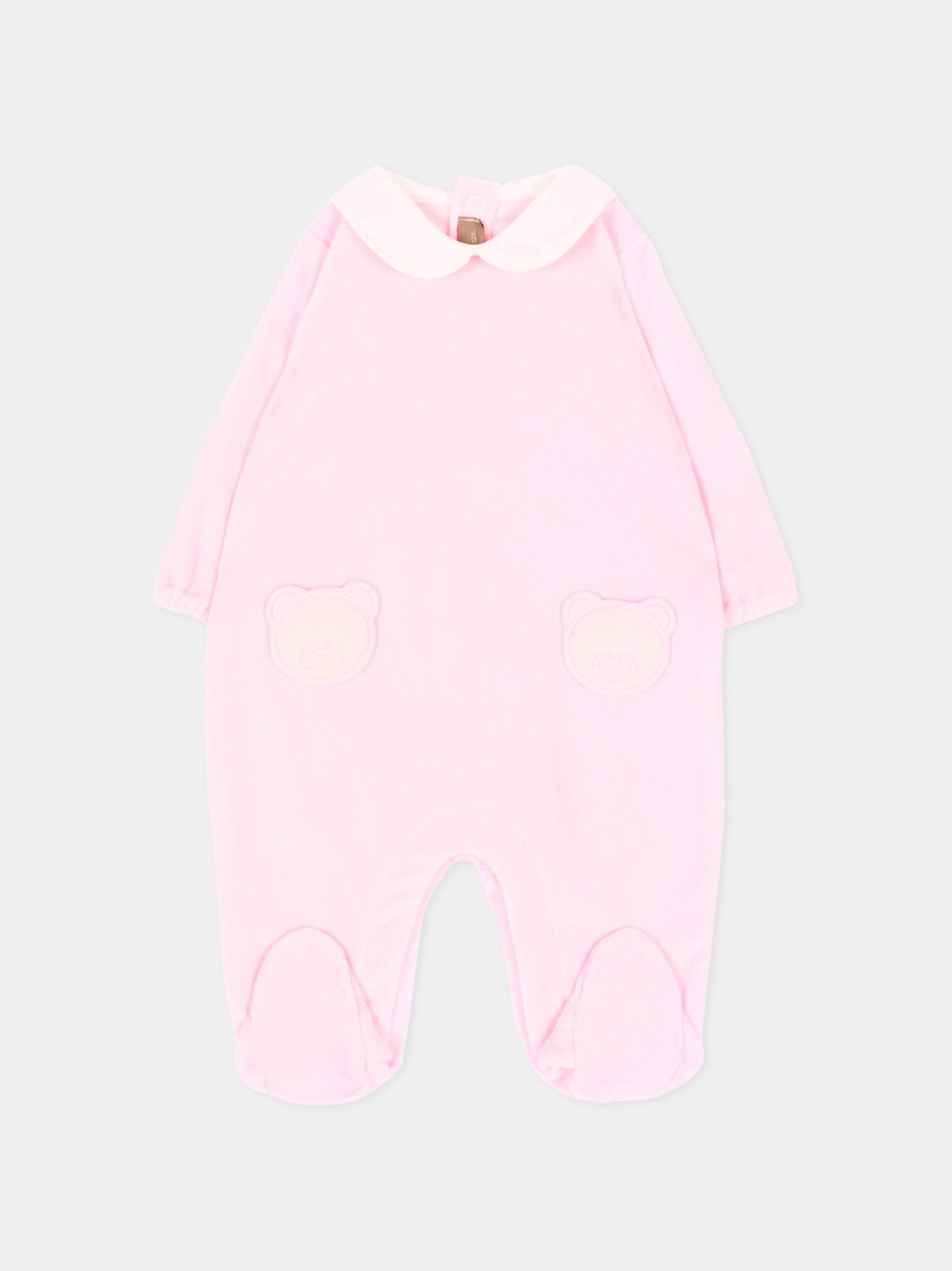 Tutina bianca per neonata con orsetto,Little Bear,4043 LATTE/ROSA