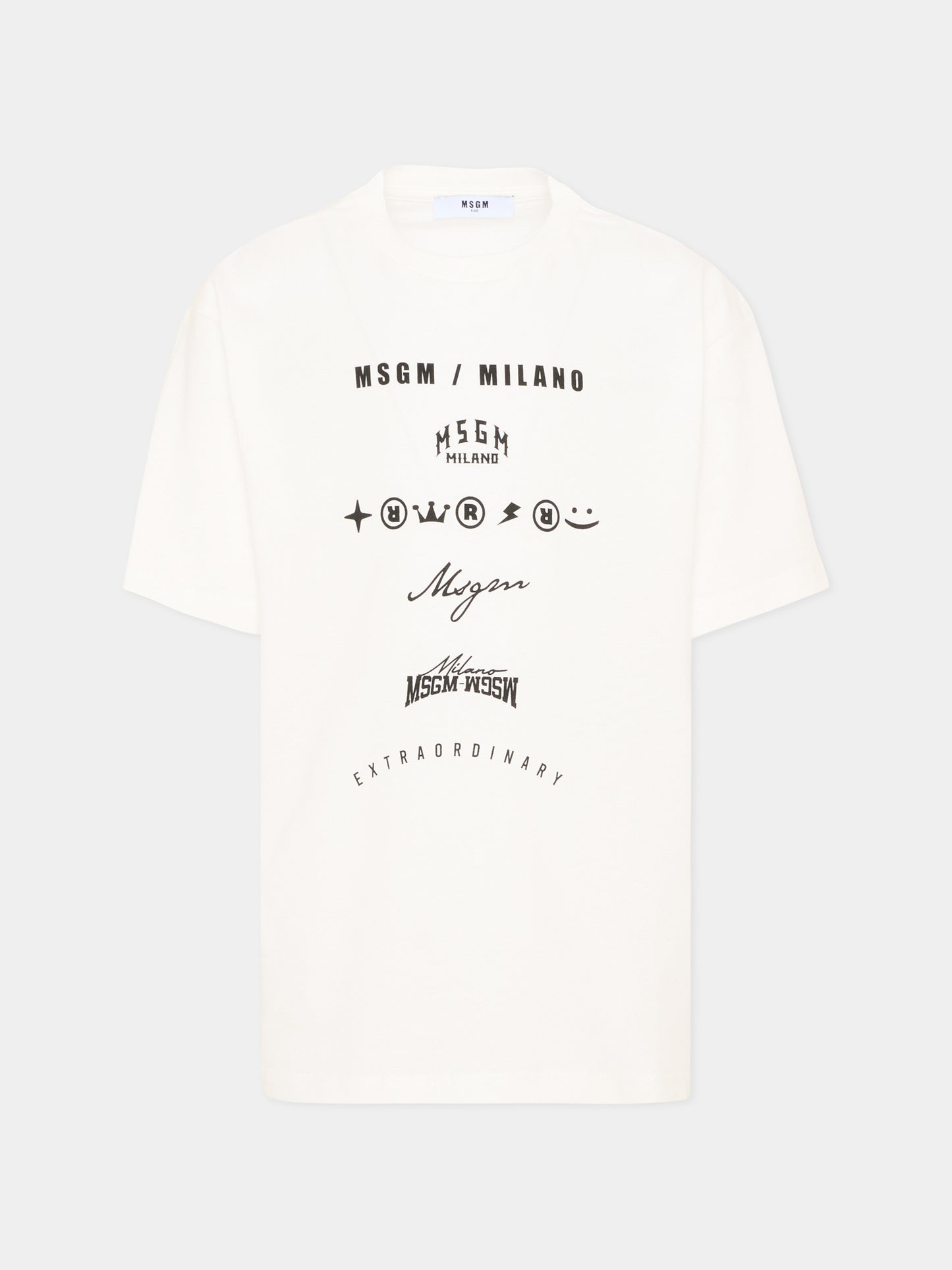 T-Shirt bianca per bambino con logo,Msgm Kids,F5MSJBTH222 002