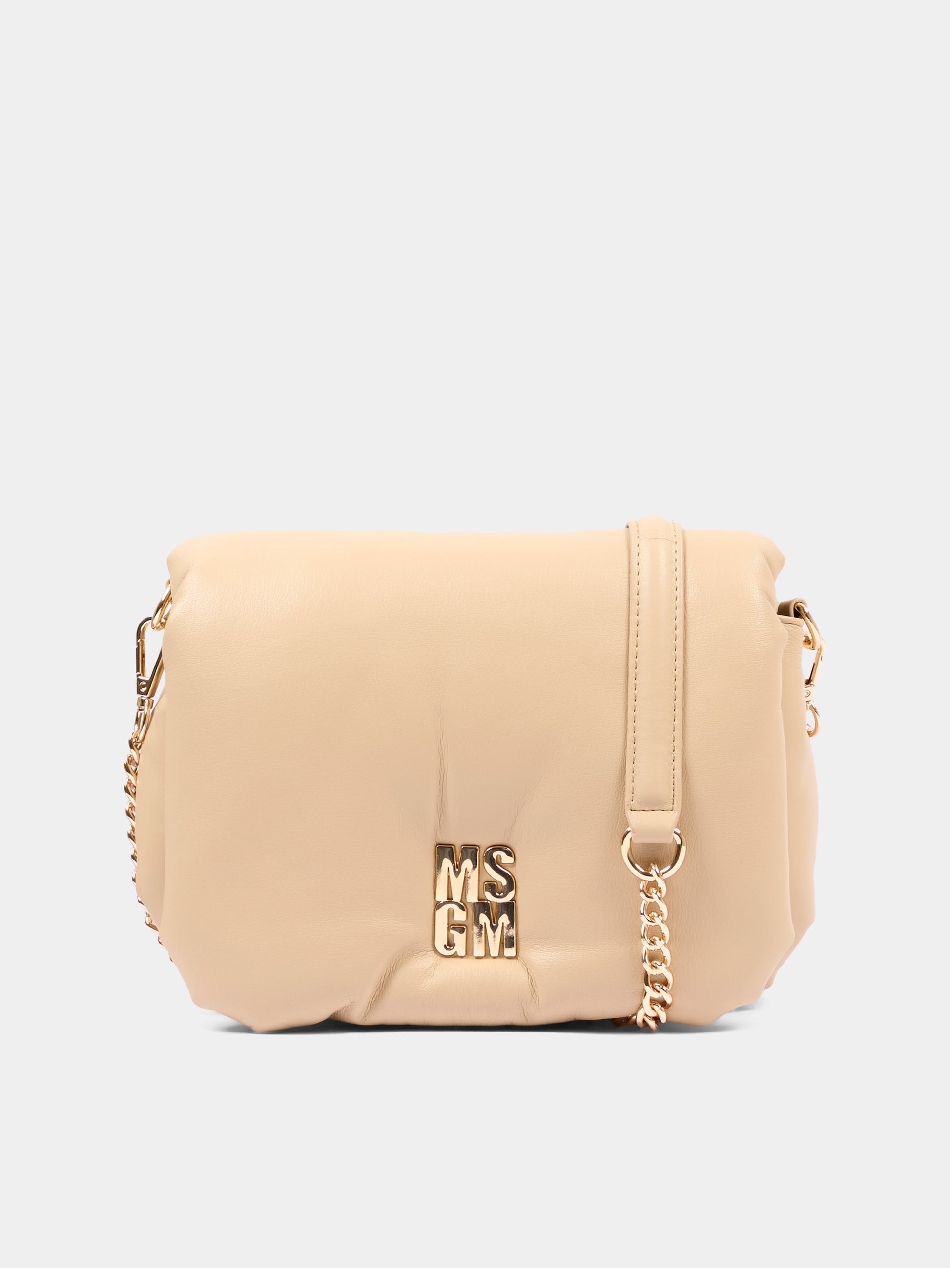Borsa beige con logo per bambina,Msgm Kids,F5MSJGBA100 MS030