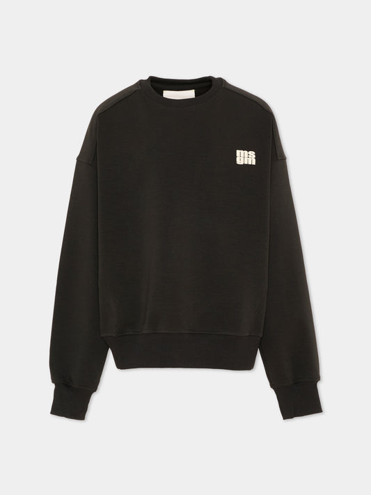 Felpa nera per bambini con logo,Msgm Kids,F5MSJUSW057 MS040