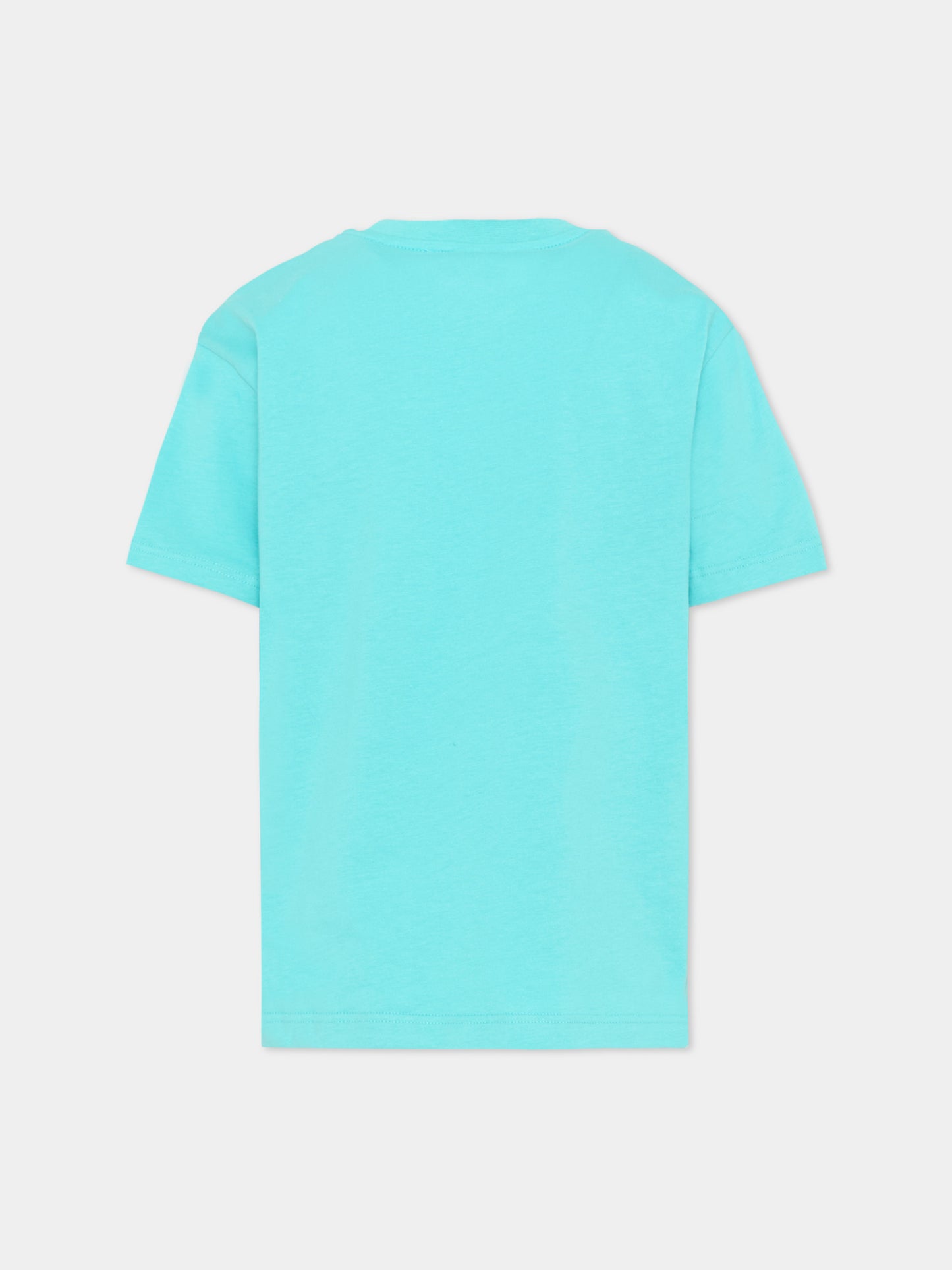 T-Shirt azzurra per bambini con logo,Msgm Kids,F5MSJUTH011 MS037