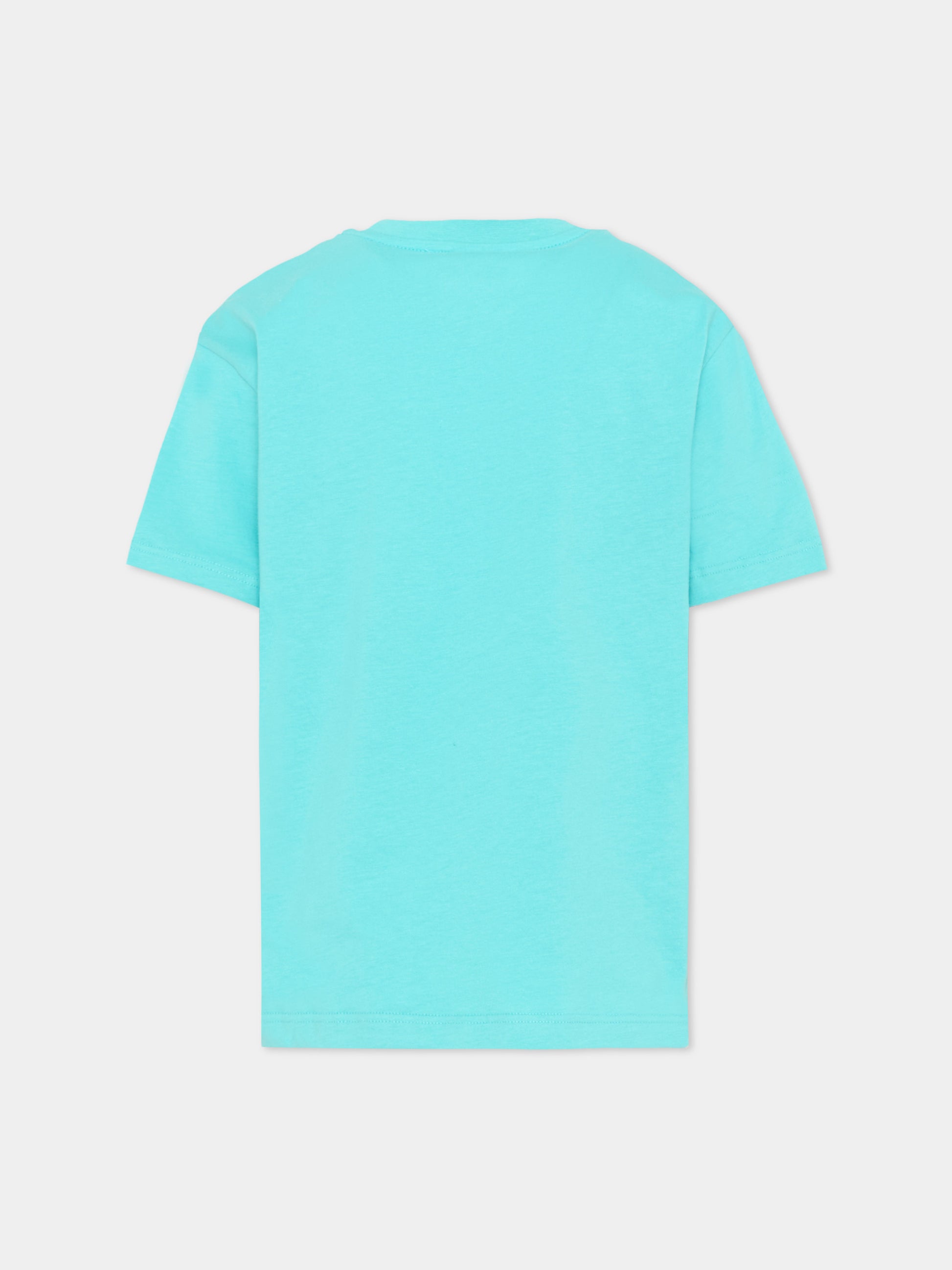 T-Shirt azzurra per bambini con logo,Msgm Kids,F5MSJUTH011 MS037