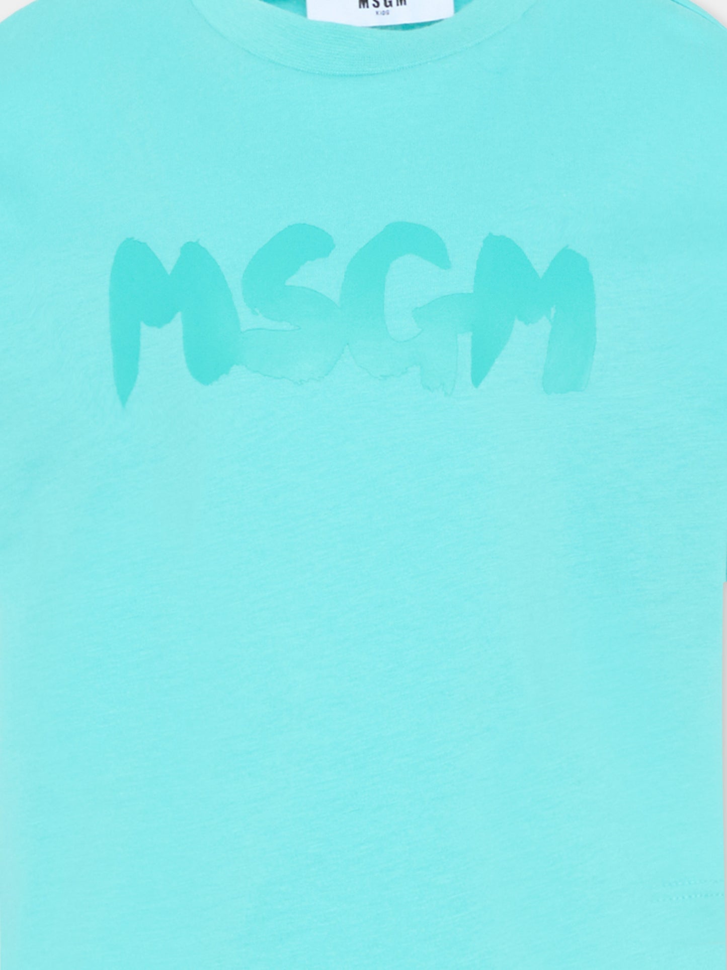 T-Shirt azzurra per bambini con logo,Msgm Kids,F5MSJUTH011 MS037