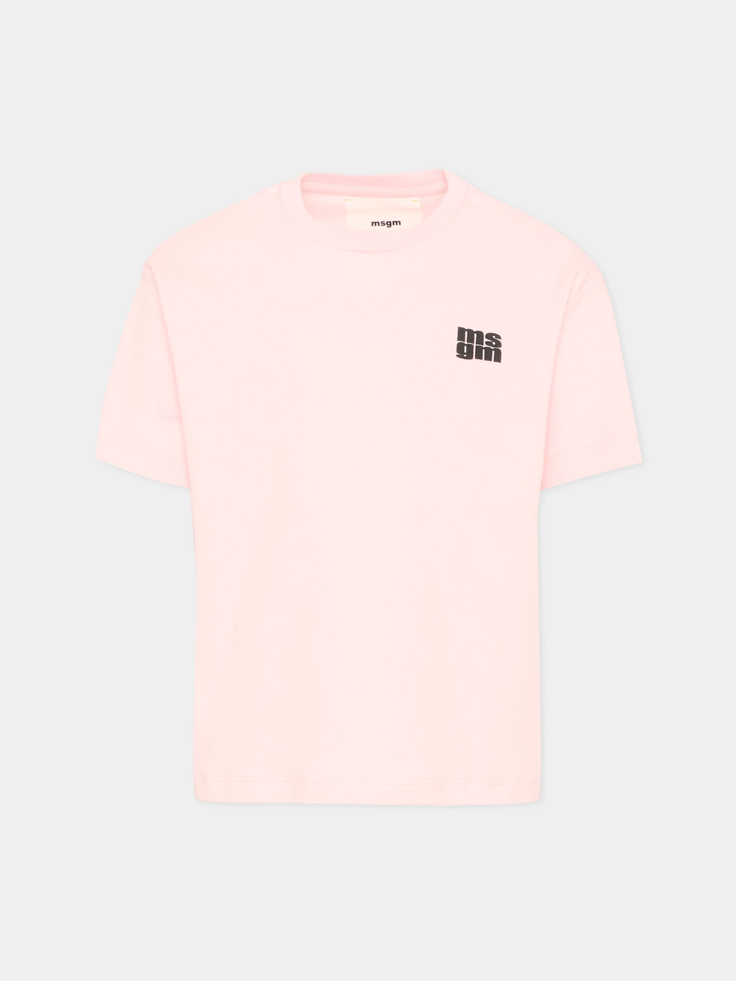 T-shirt rosa per bambina con logo,Msgm Kids,F5MSJUTH055 MS044