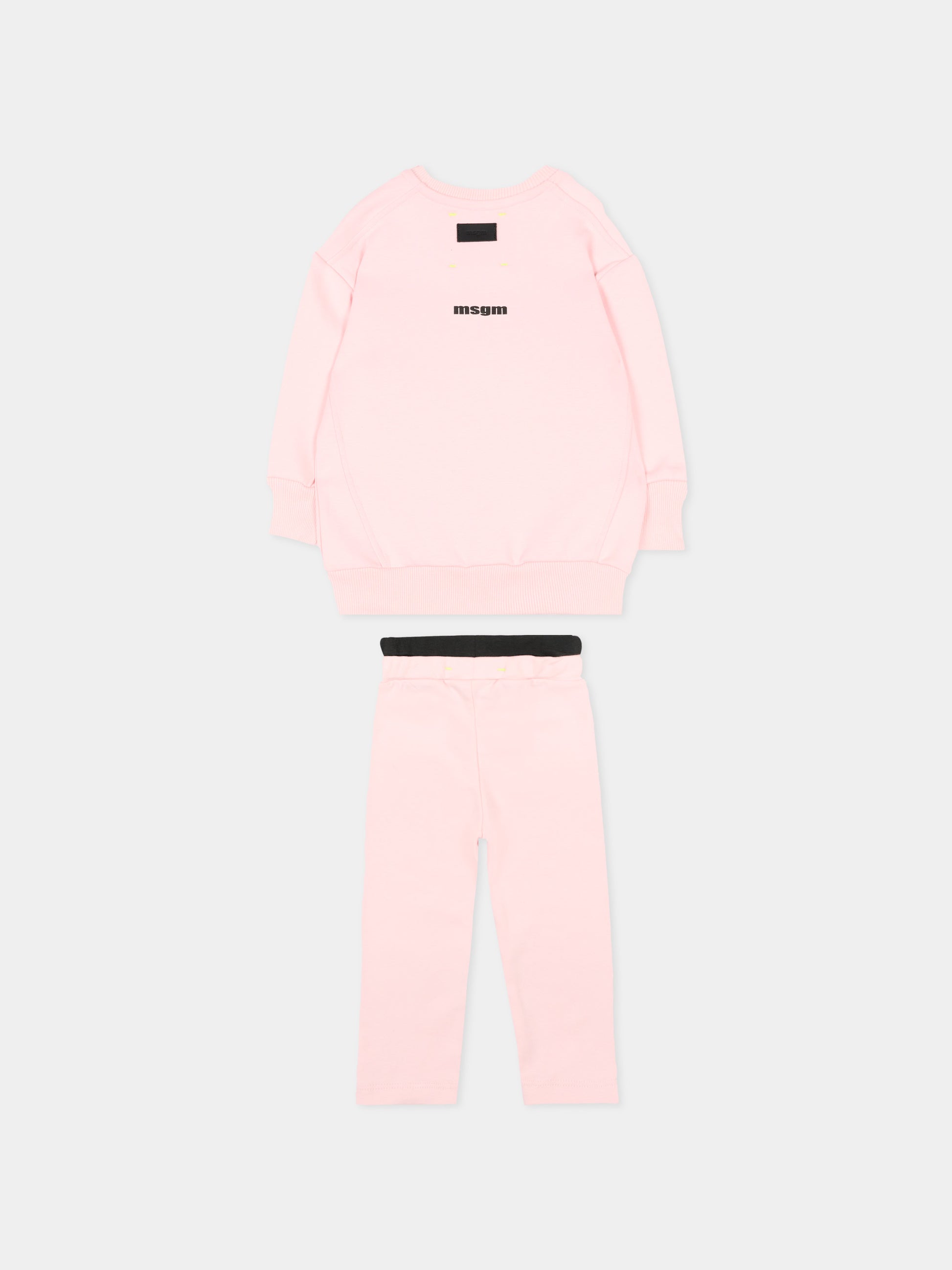 Completo sportivo rosa per neonata con logo,Msgm Kids,F5MSNGDL294 MS044