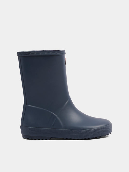 Stivali Pioggia blu per bambini con logo,Hunter,HFRK0032252 NAVY