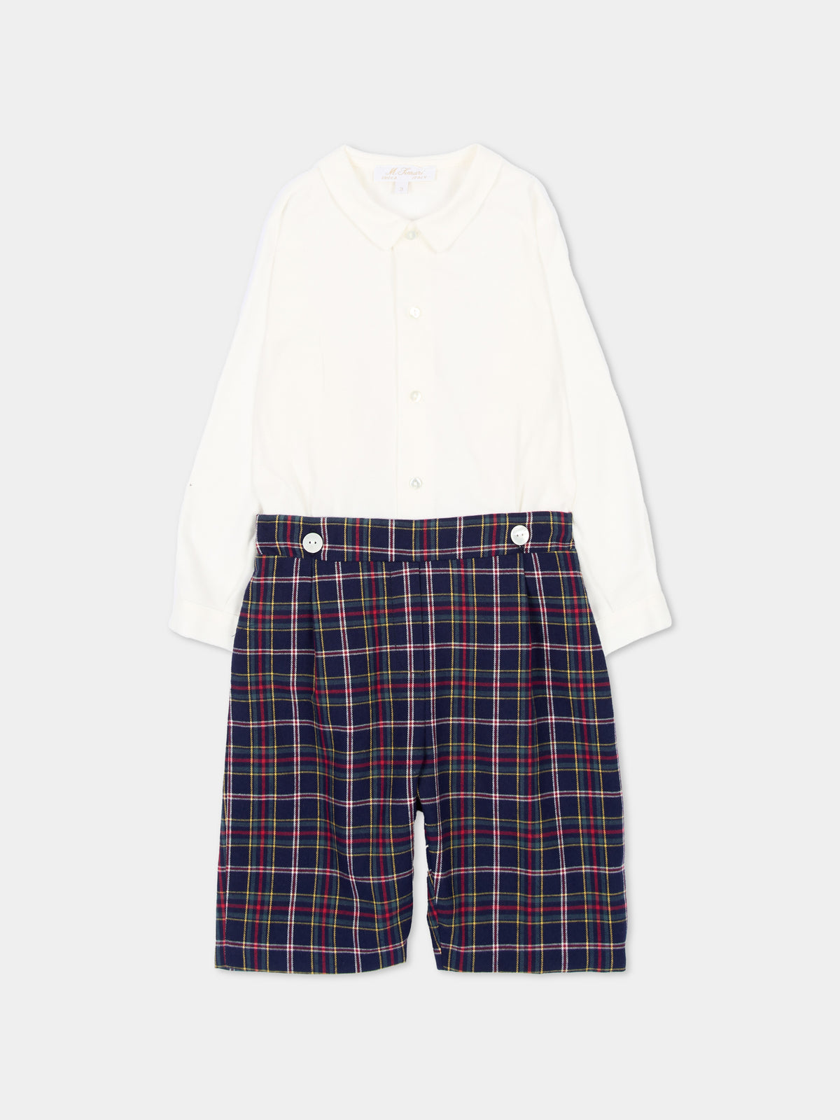 Completo elegante blu per bambino tartan,Mariella Ferrari,PGM11 005 027