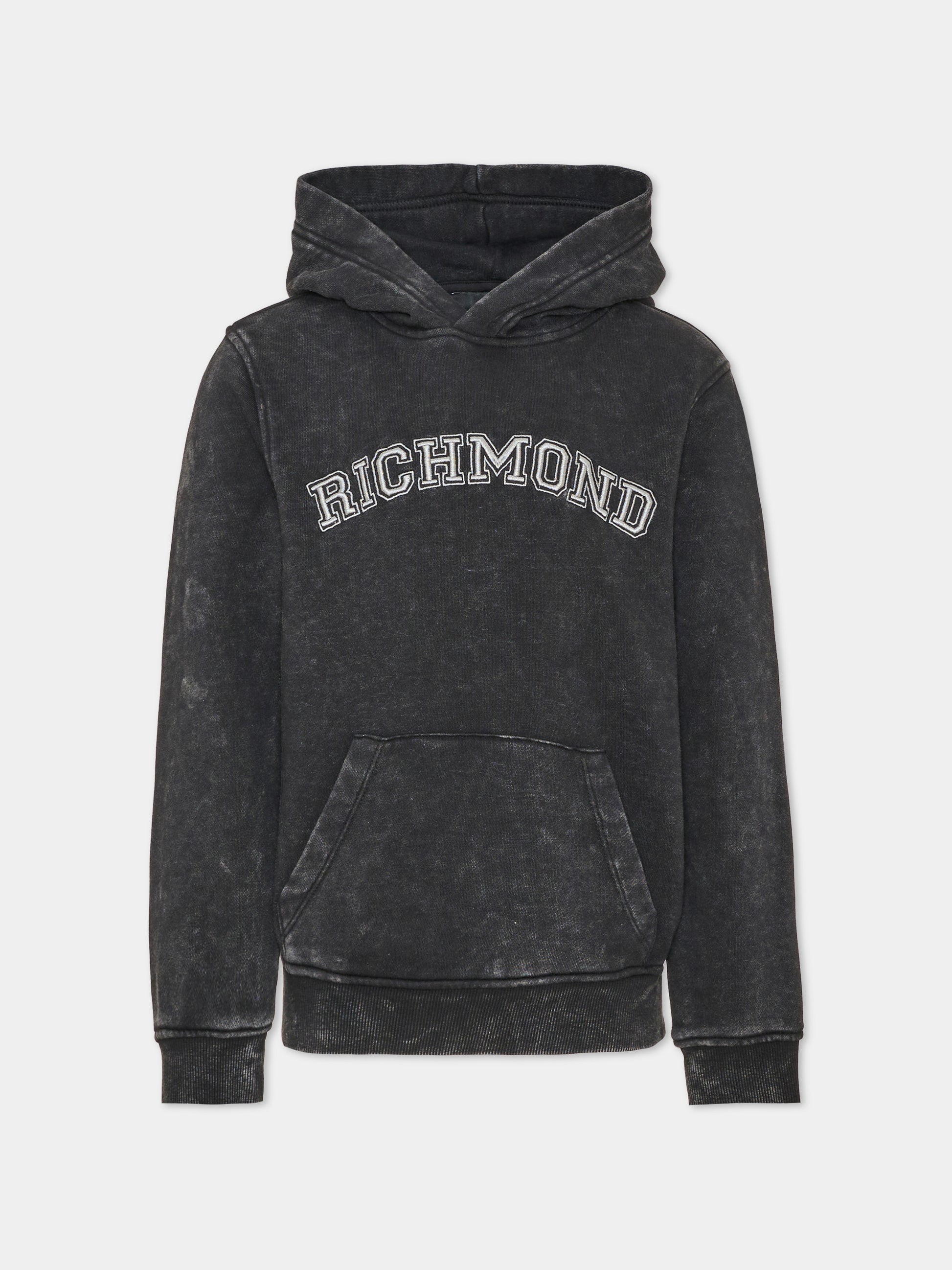 Felpa con cappuccio nera per bambino con logo,Richmond,RBA26049FE BLACK BLACK