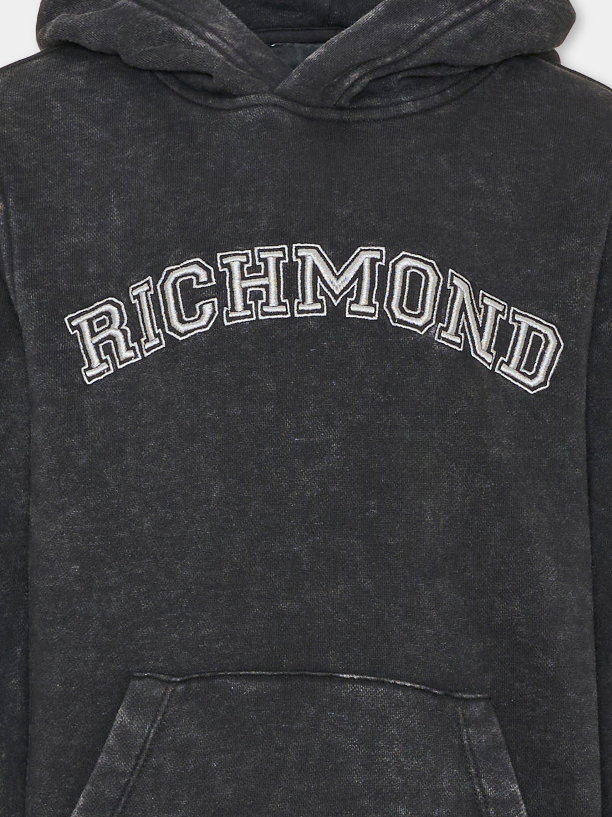 Felpa con cappuccio nera per bambino con logo,Richmond,RBA26049FE BLACK BLACK