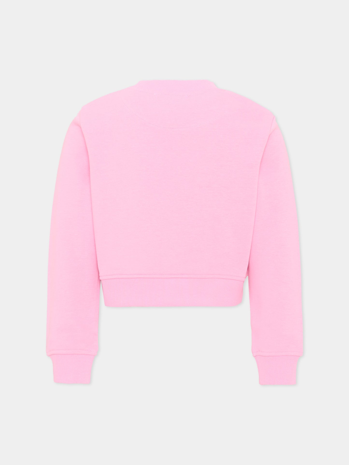 Felpa rosa per bambina con logo,Richmond,RGA26085FE PINK_BEG. PINK BEGONIA