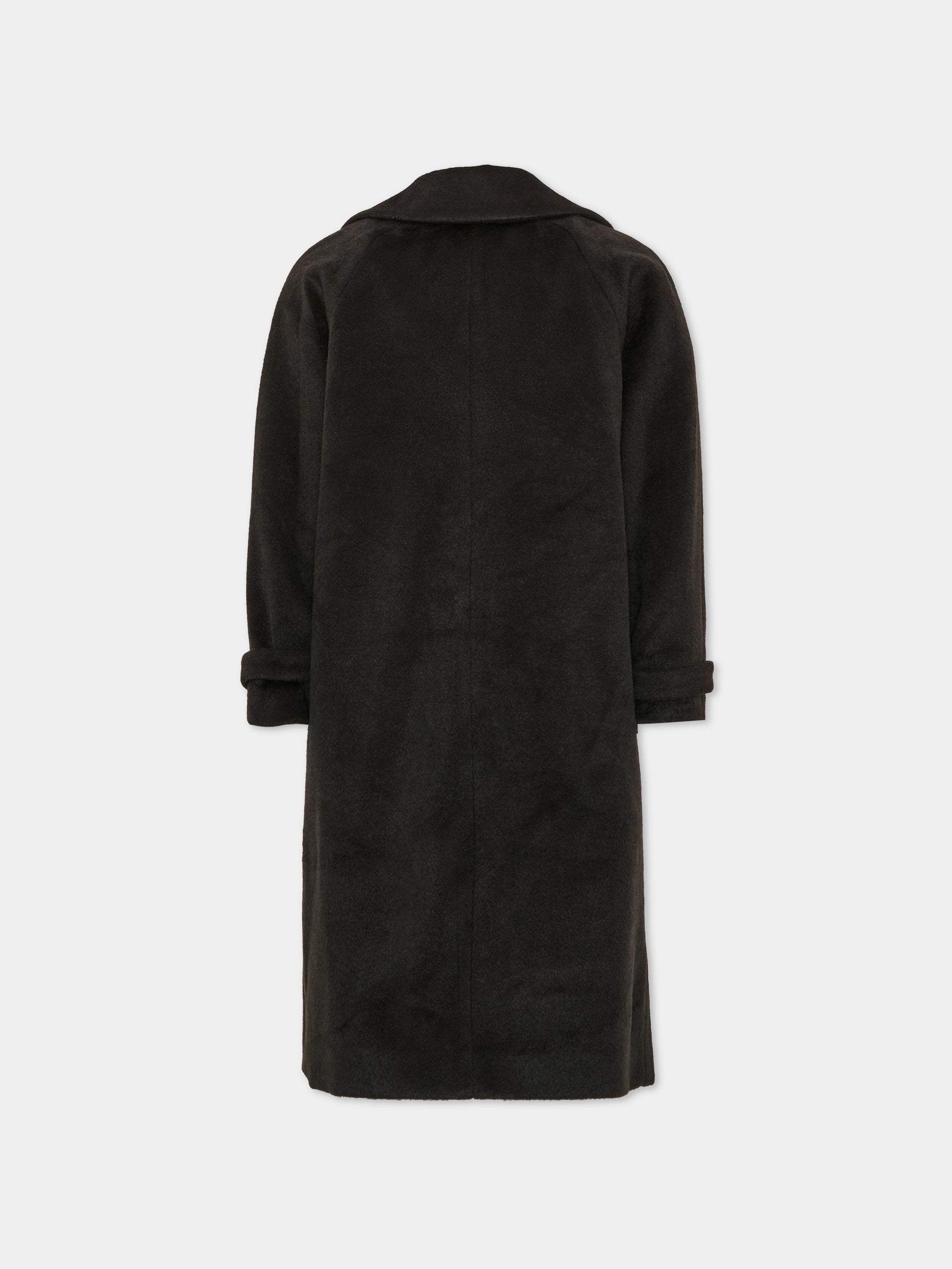 Cappotto nero per bambina doppiopetto,Roberto Cavalli Kids,CGA26141CP BLACK/G.N.