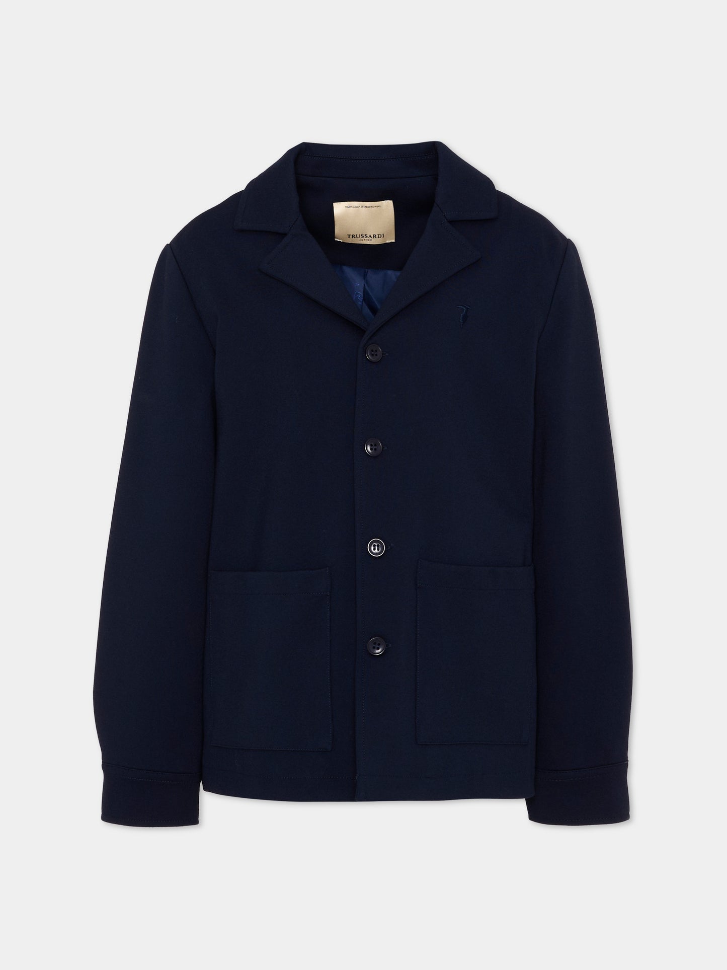 Giacca blu per bambino con logo,Trussardi Junior,TBA26026GC BLUE_NAVAL BLUE NAVAL