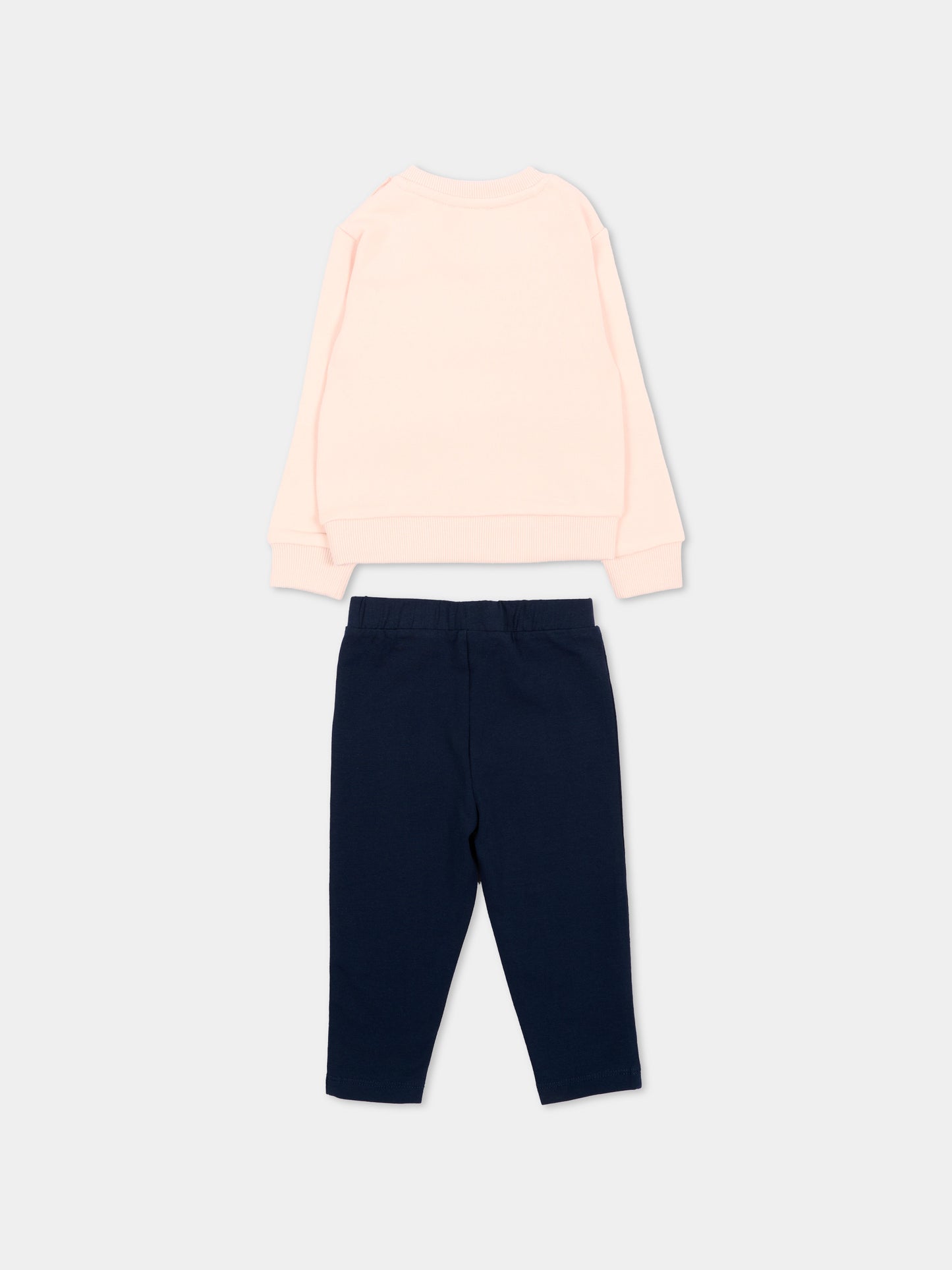 Completo sportivo rosa per neonata con logo,Trussardi Junior,TIA26034CF BLUSH/BL.N BLUSH