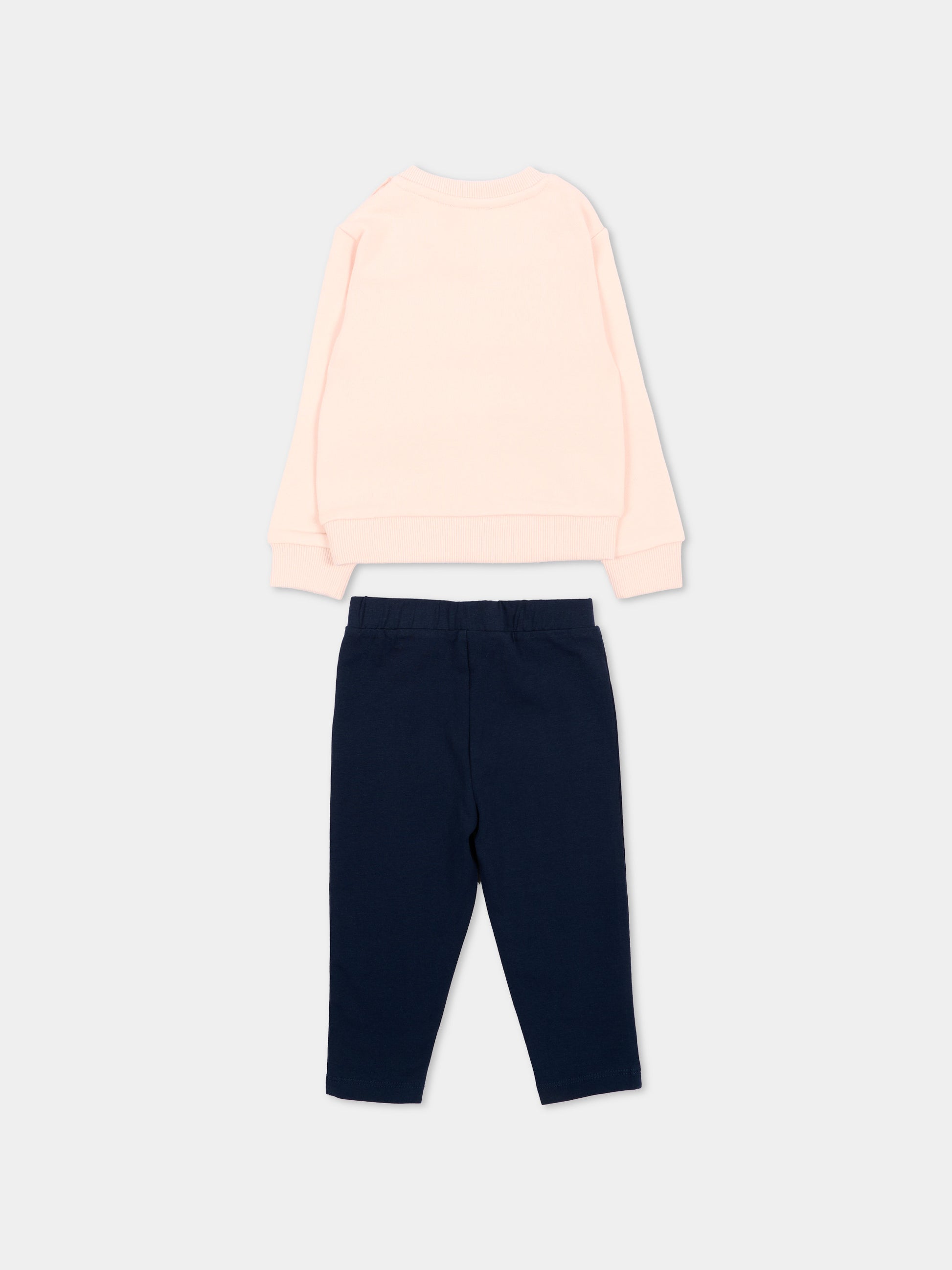 Completo sportivo rosa per neonata con logo,Trussardi Junior,TIA26034CF BLUSH/BL.N BLUSH