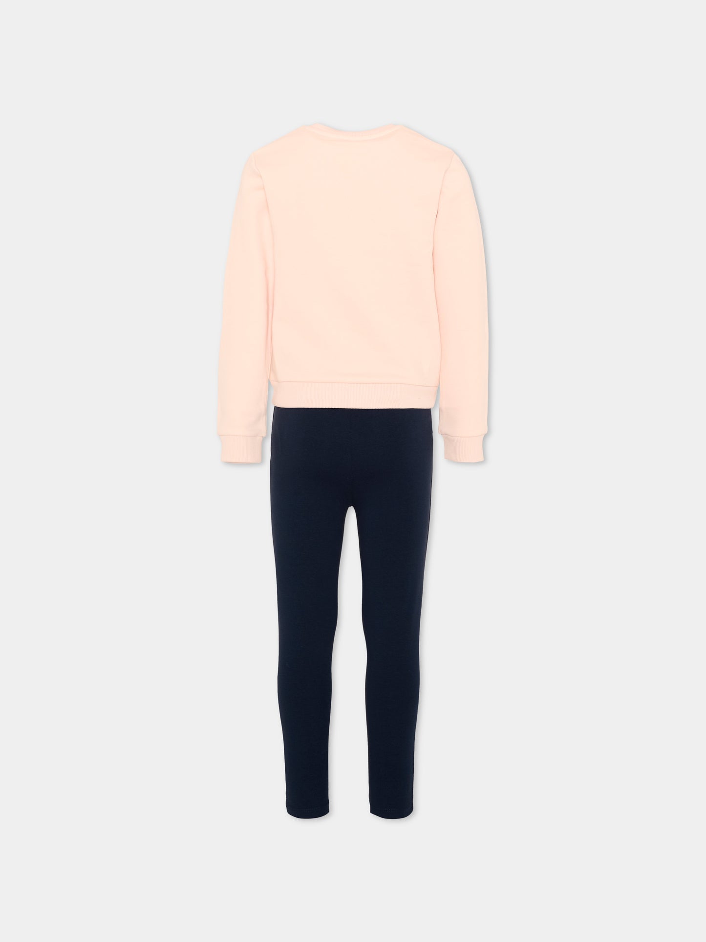 Completo sportivo rosa per bambina con logo,Trussardi Junior,TIA26034CF BLUSH/BL.N BLUSH