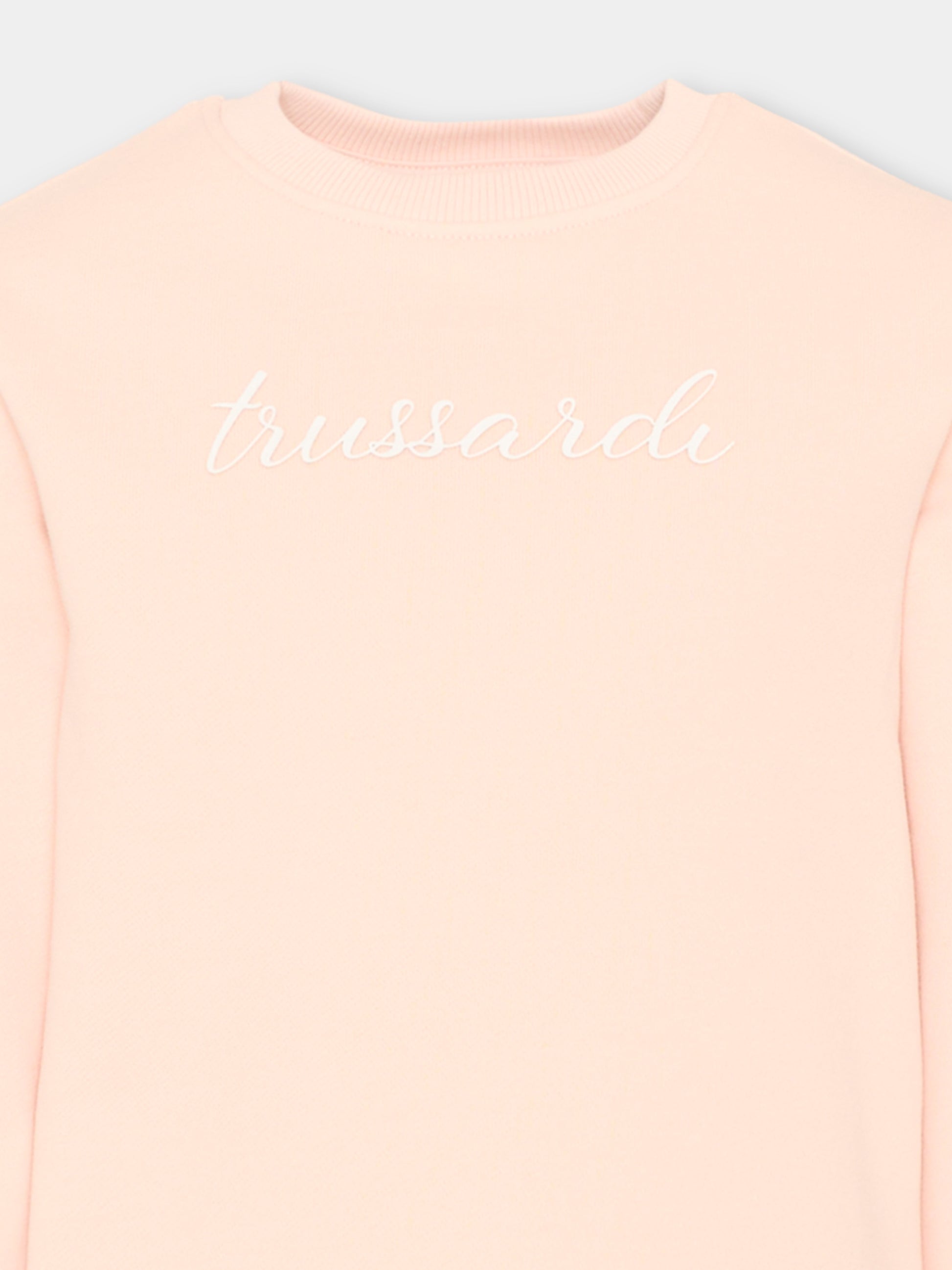 Completo sportivo rosa per bambina con logo,Trussardi Junior,TIA26034CF BLUSH/BL.N BLUSH