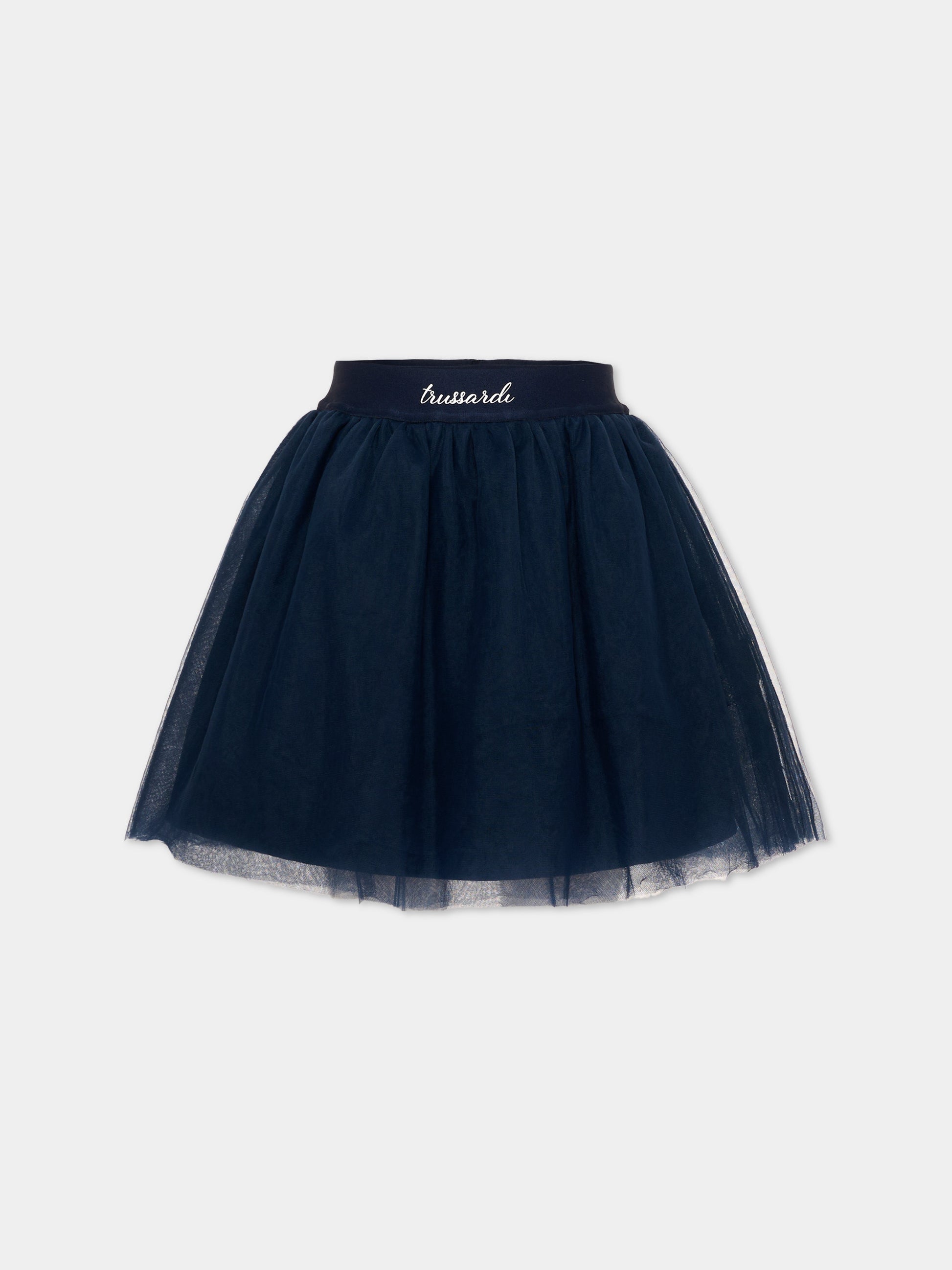 Gonna blu per bambina in tulle,Trussardi Junior,TIA26156GO BLUE_NAVAL BLUE NAVAL