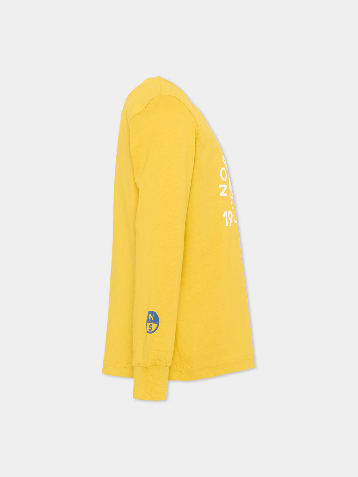 T-shirt a manica lunga gialla per bambino con logo,North Sails,NBA26024TS YELLOW SAMBA