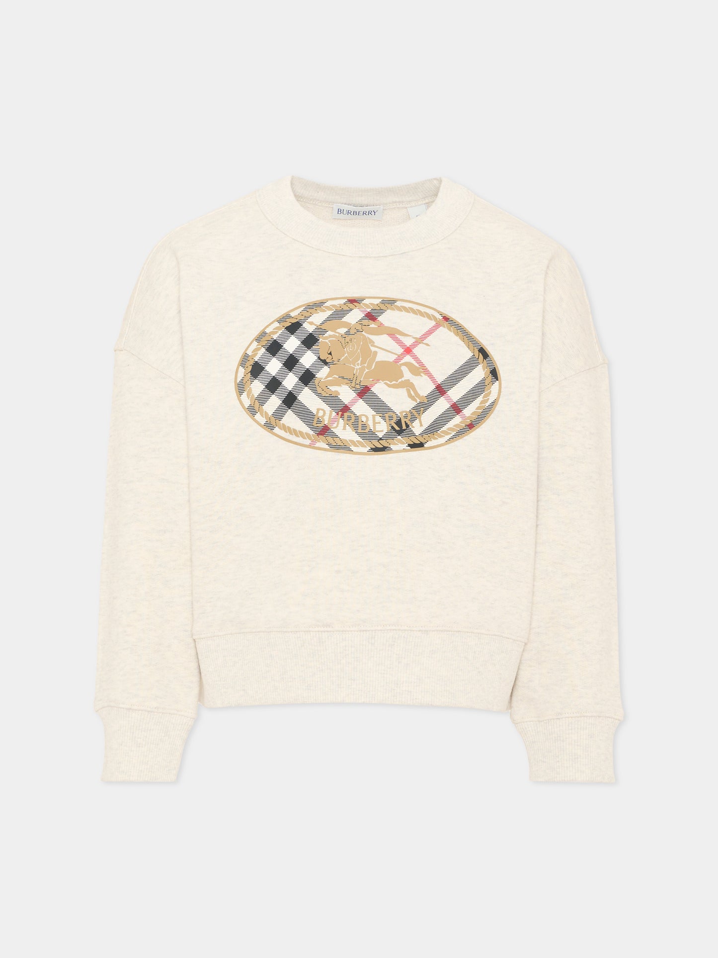 Felpa beige per bambina con logo,Burberry Kids,8131603 A4807