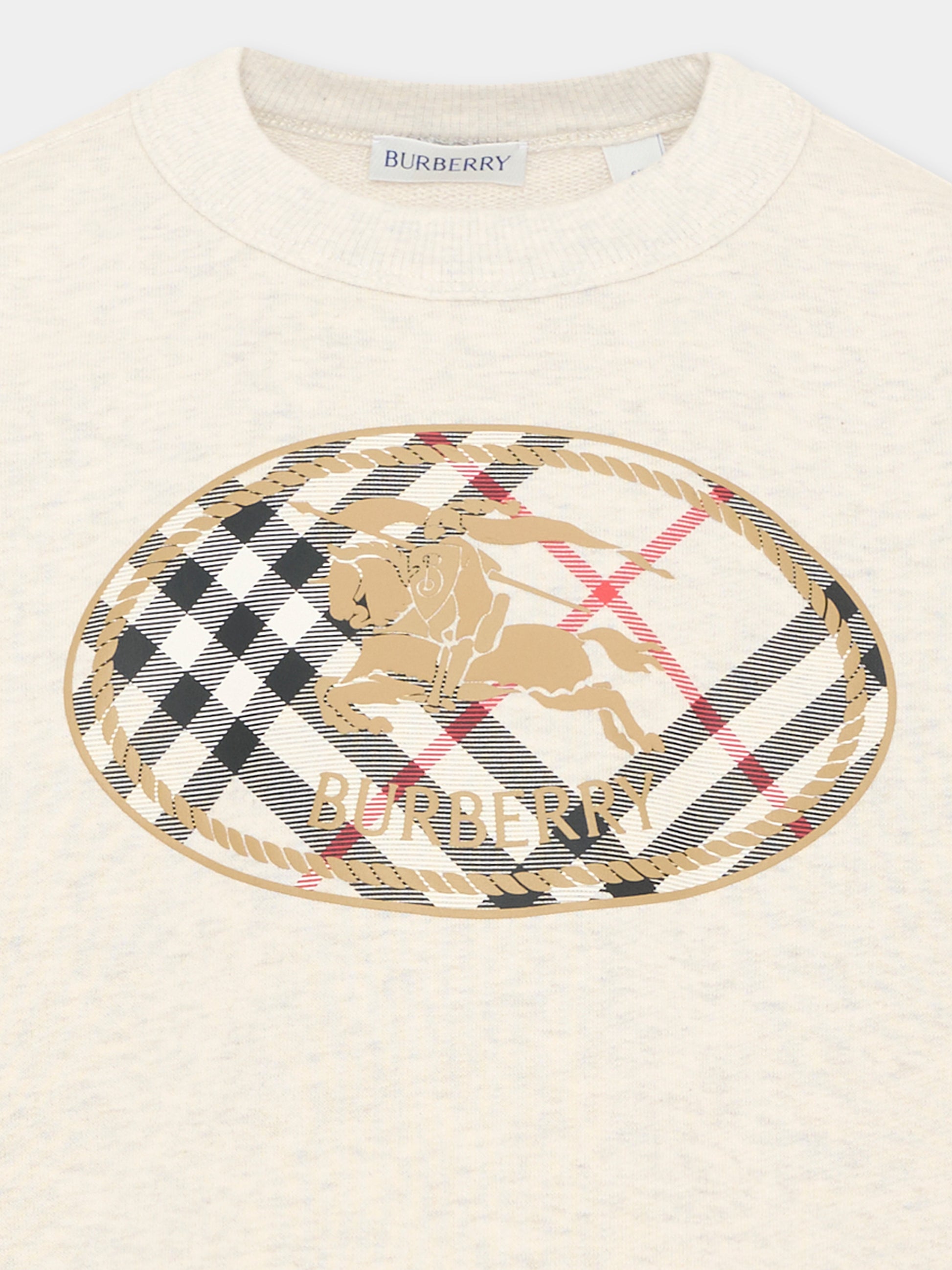 Felpa beige per bambina con logo,Burberry Kids,8131603 A4807