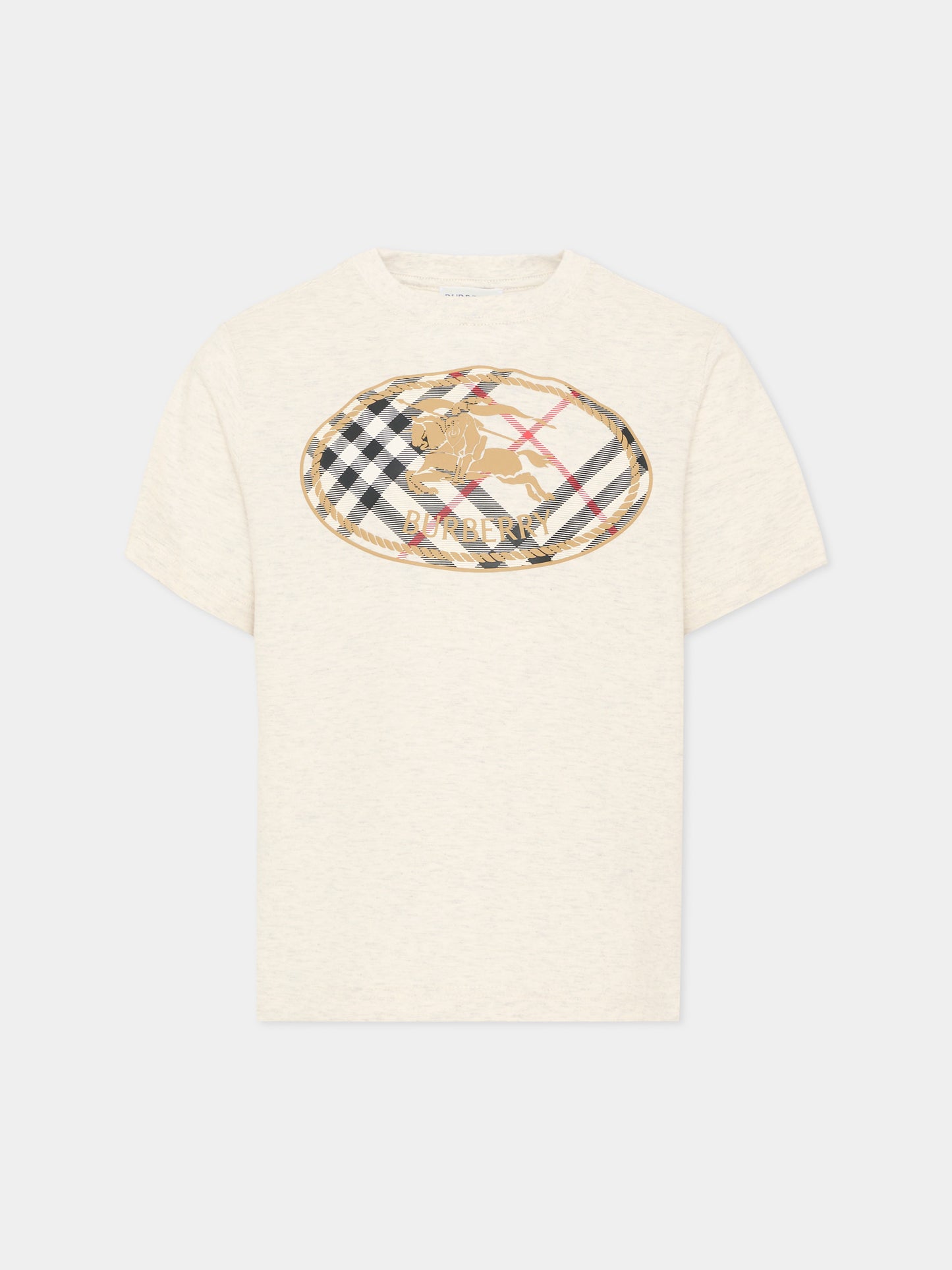 T-shirt beige per bambini con logo,Burberry Kids,8131596 A4807